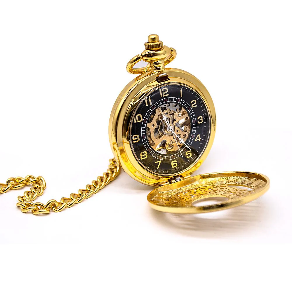 Antique Brass Alloy Skeleton Half Hunter Pocket Watch - Image 8