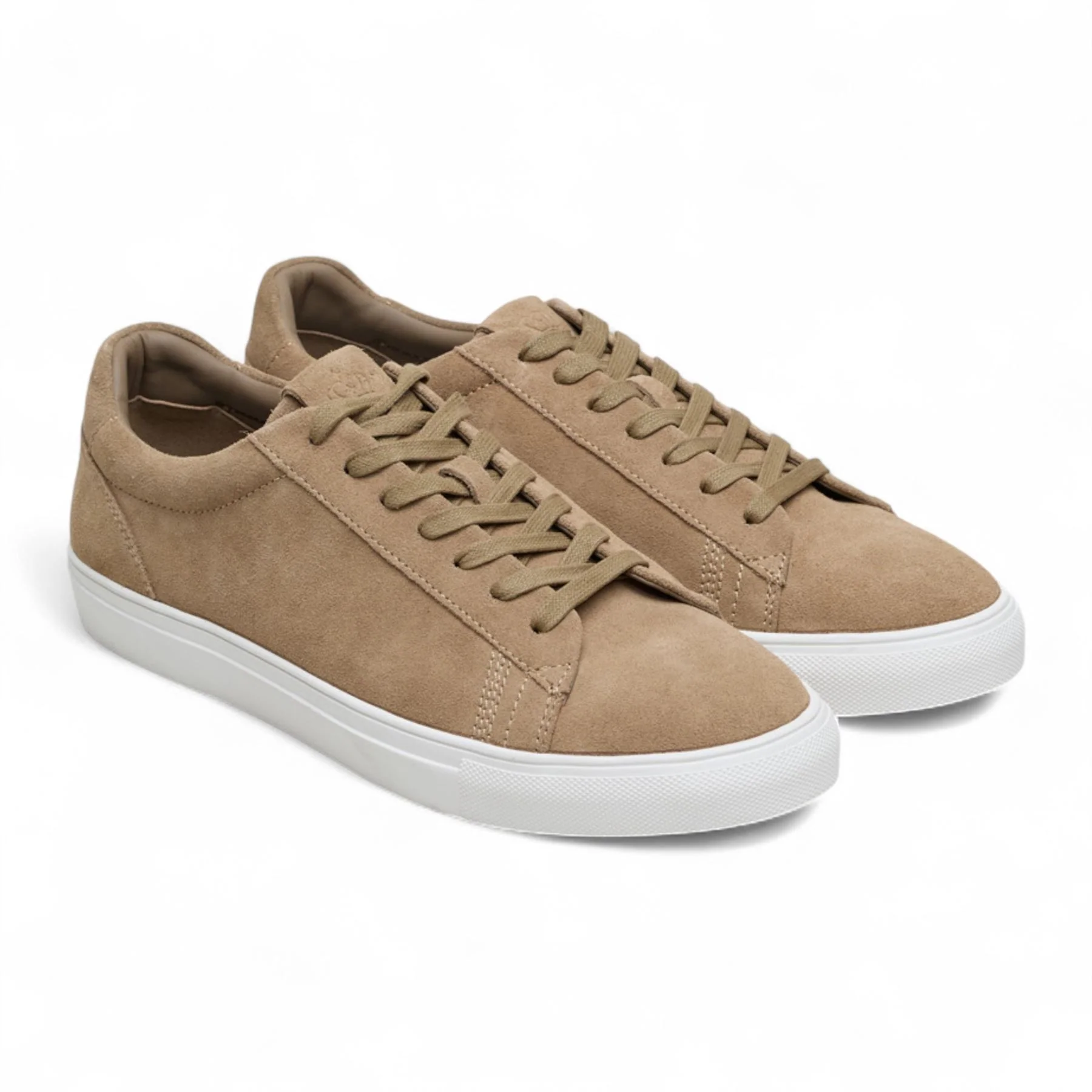 Antique Rogue Men’s Stone Taupe Suede Leather Trainer Sneaker Shoes - Gibbs - Image 3