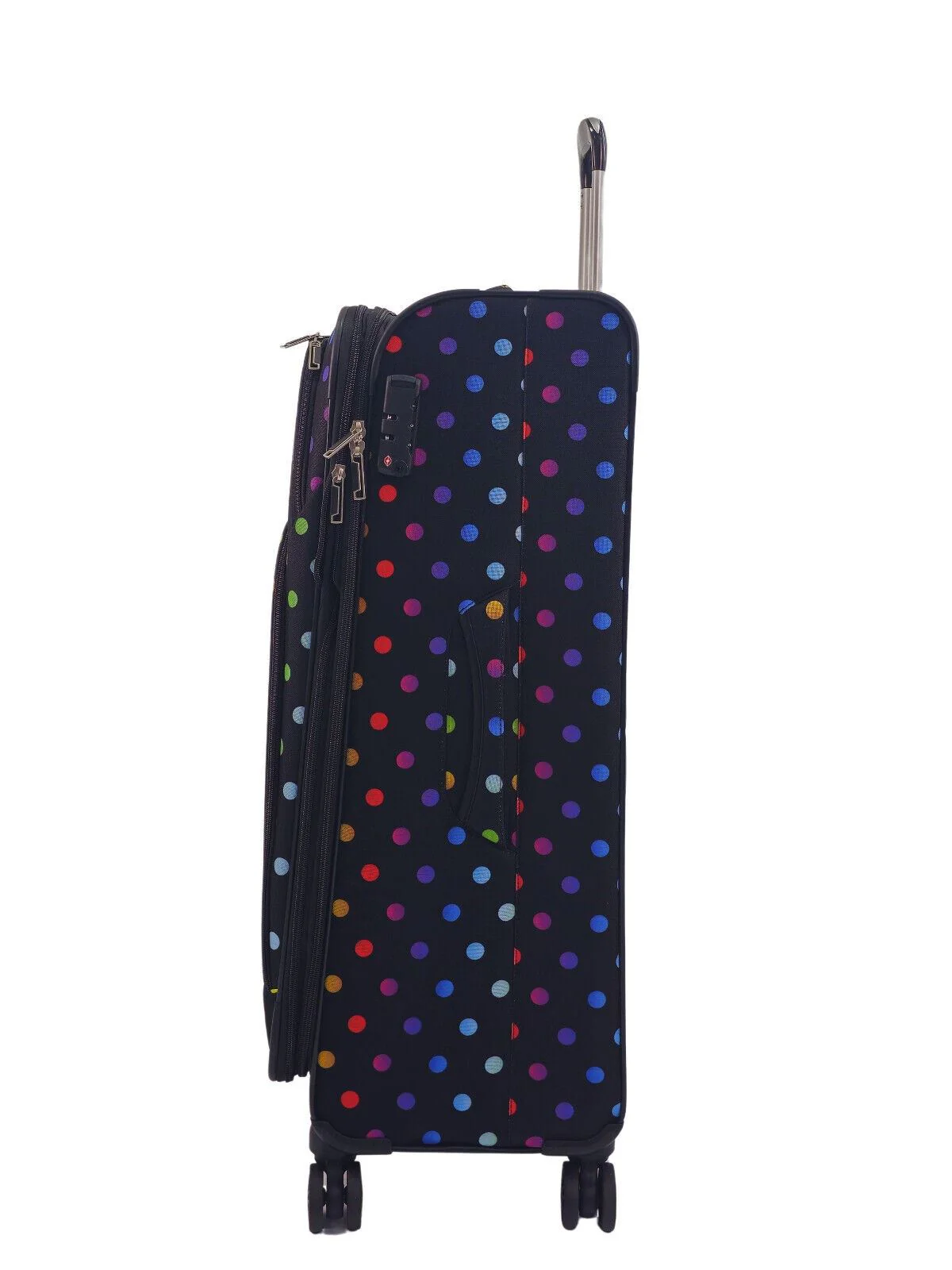 Ashville Large Soft Shell Suitcase in Dots - Image 3