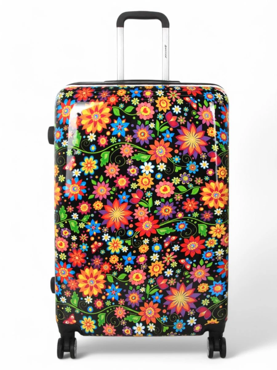 Ballina Large Hard Shell Suitcase in Black Flower - Image 11