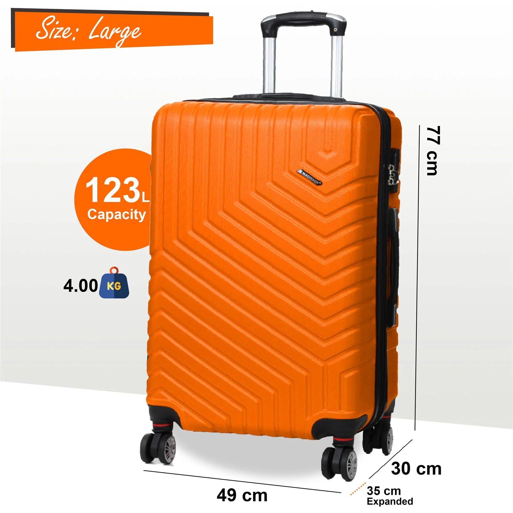 Bega Large Hard Shell Suitcase in Orange - Image 2