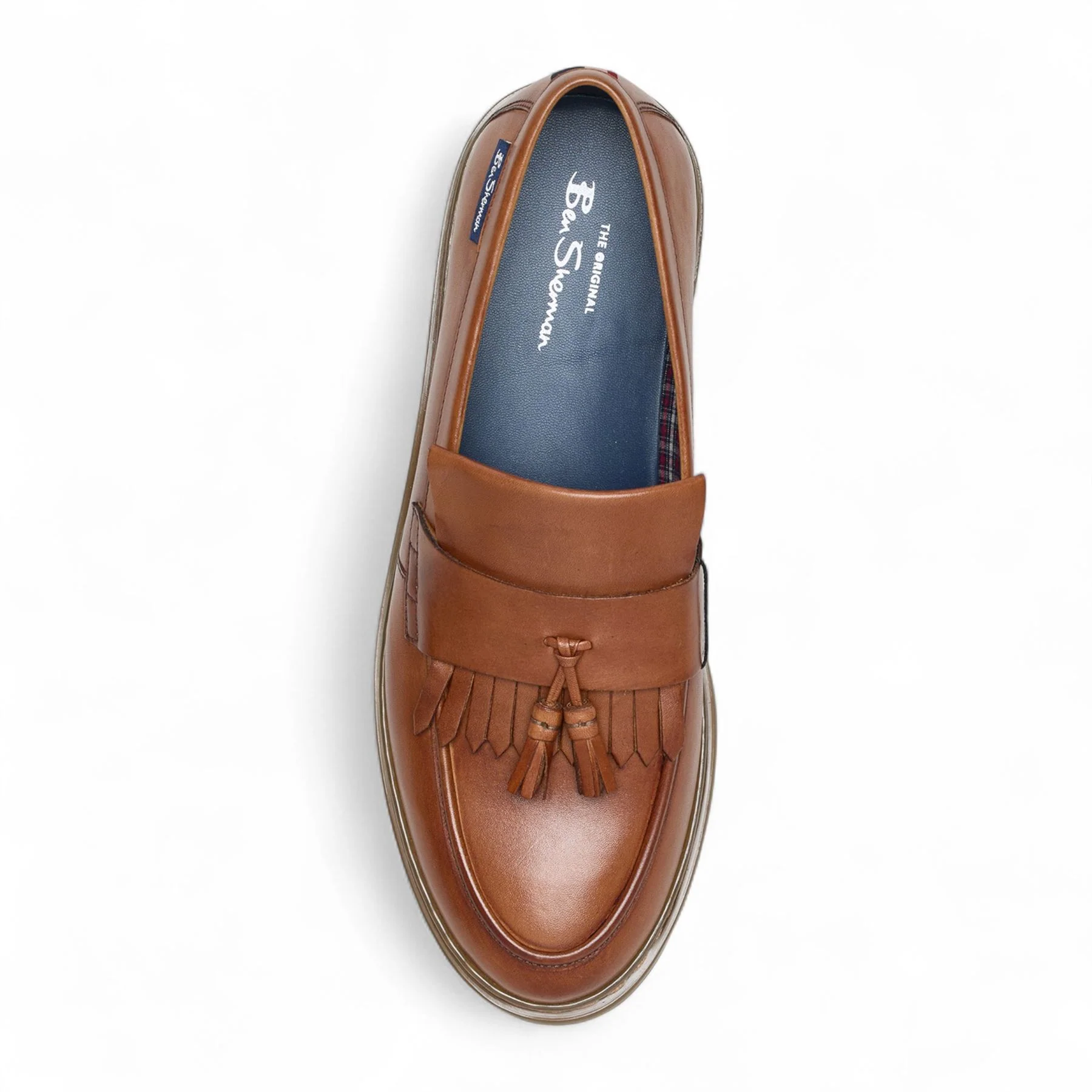 Ben Sherman Men's Tan Brown Leather Tassel Loafer Shoes - Dudley - Image 4