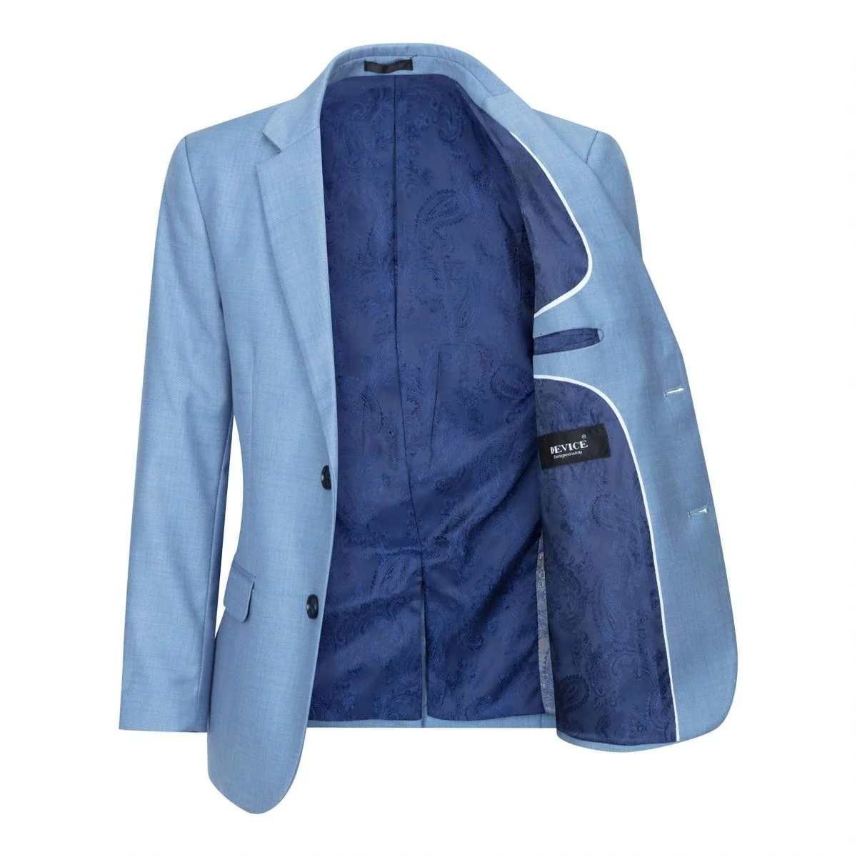 Boys 3 Piece Light Blue Classic Retro Suit - Image 13