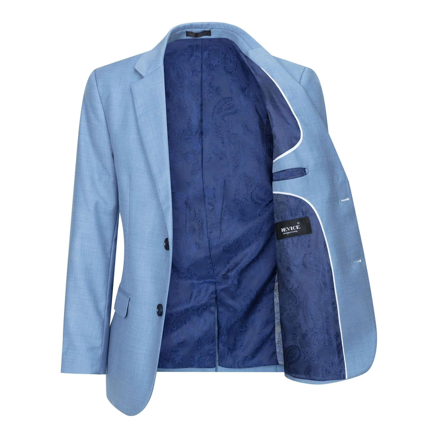 Boys 3 Piece Light Blue Classic Retro Suit - Image 4