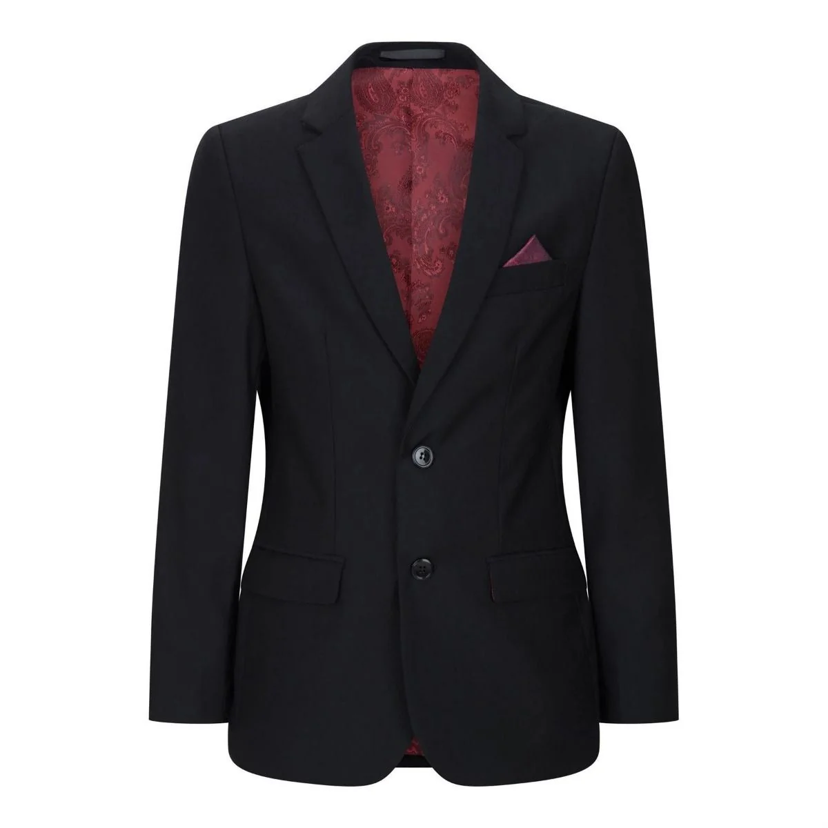 Boys 3 Piece Plain Black Classic Retro Suit - Image 10