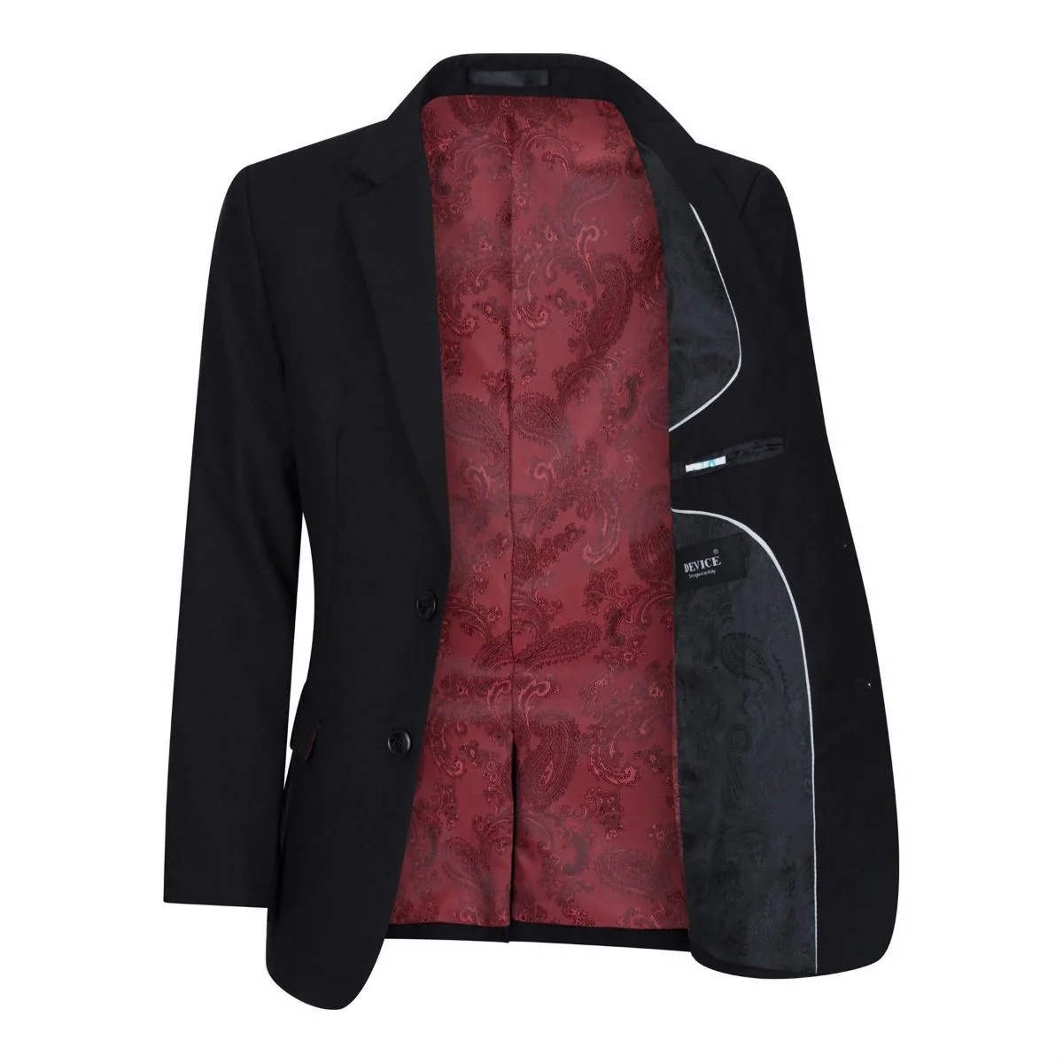 Boys 3 Piece Plain Black Classic Retro Suit - Image 13