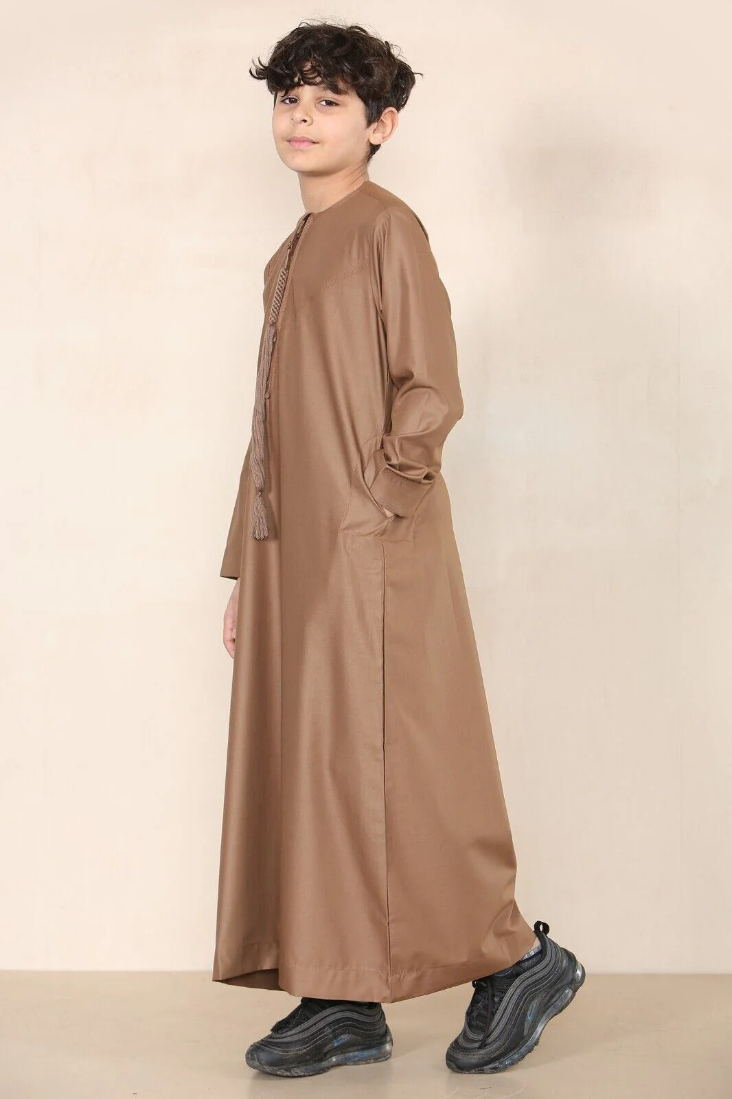 Boy's Kids Thobe Emirati Jubba Islamic Clothing Kaftan Eid String Tassel - Image 16
