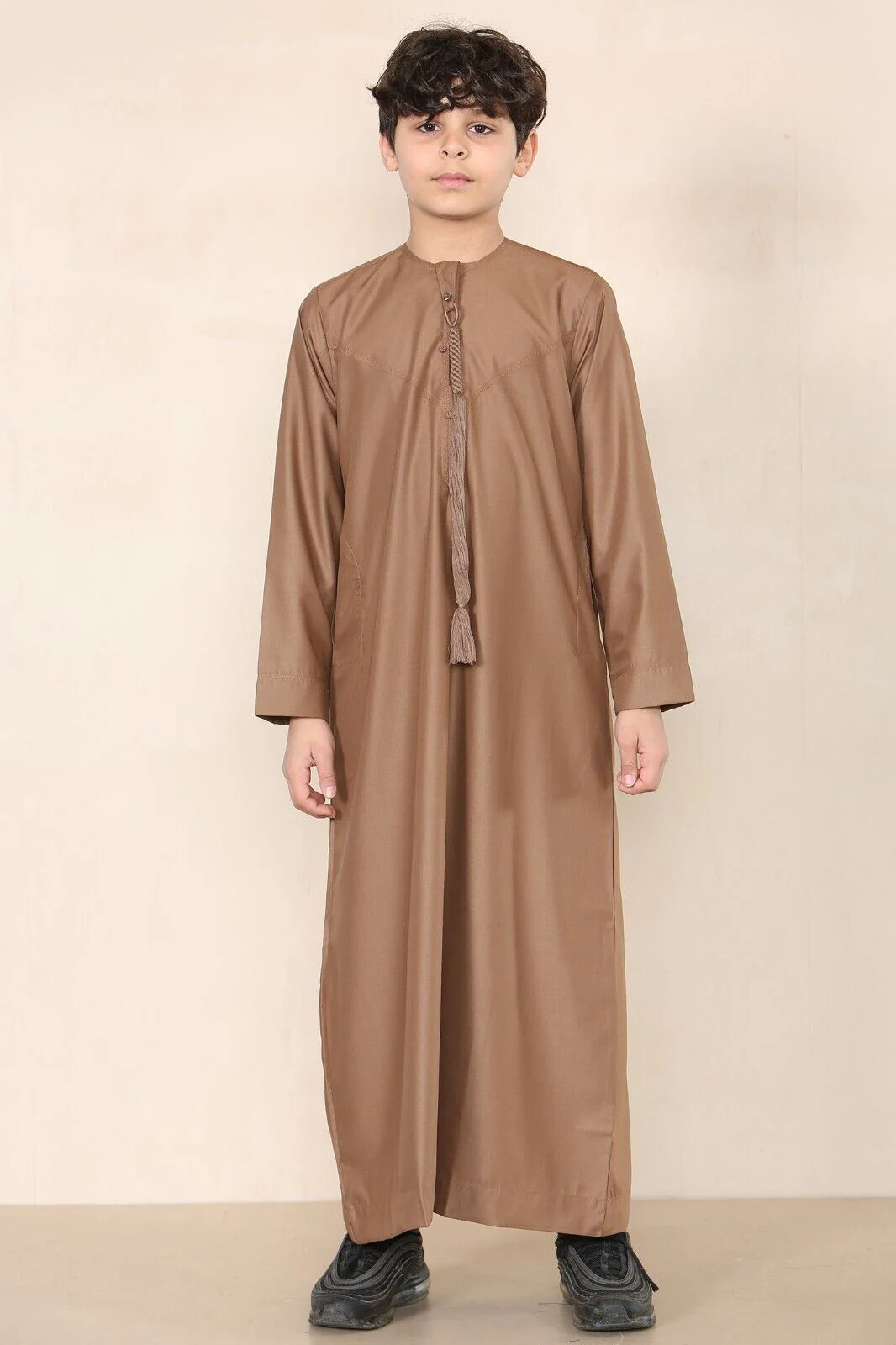 Boy's Kids Thobe Emirati Jubba Islamic Clothing Kaftan Eid String Tassel - Image 19