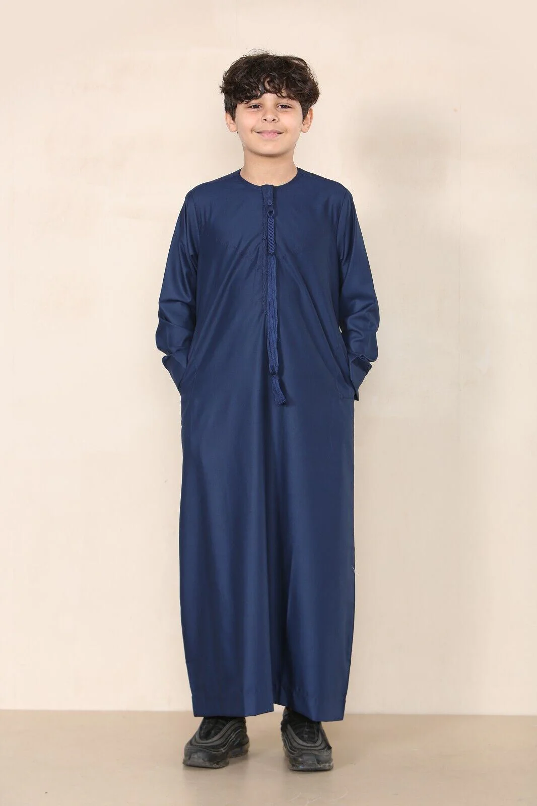 Boy's Kids Thobe Emirati Jubba Islamic Clothing Kaftan Eid String Tassel - Image 22