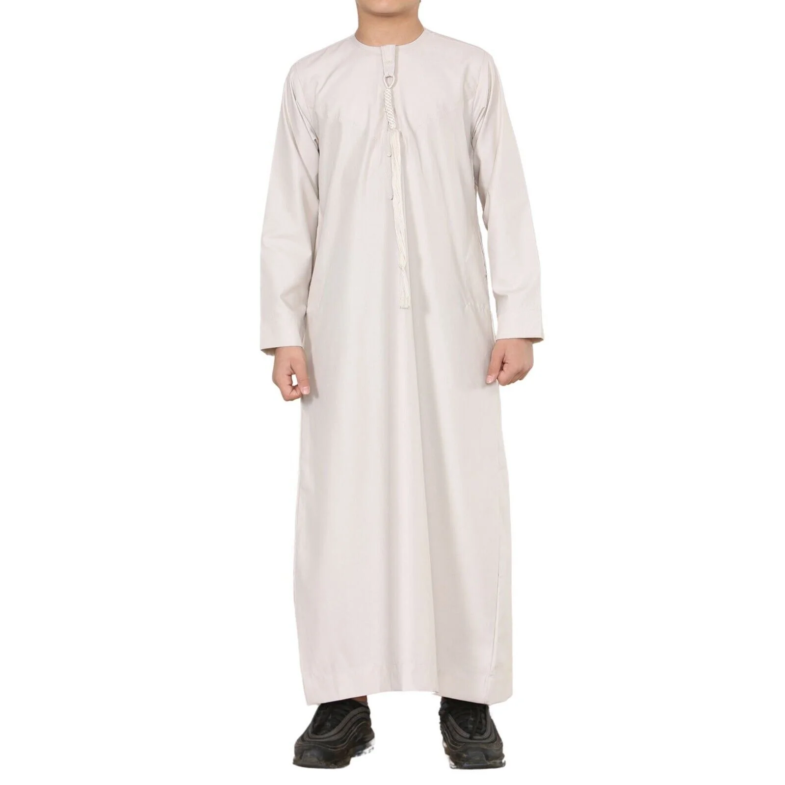 Boy's Kids Thobe Emirati Jubba Islamic Clothing Kaftan Eid String Tassel - Image 4