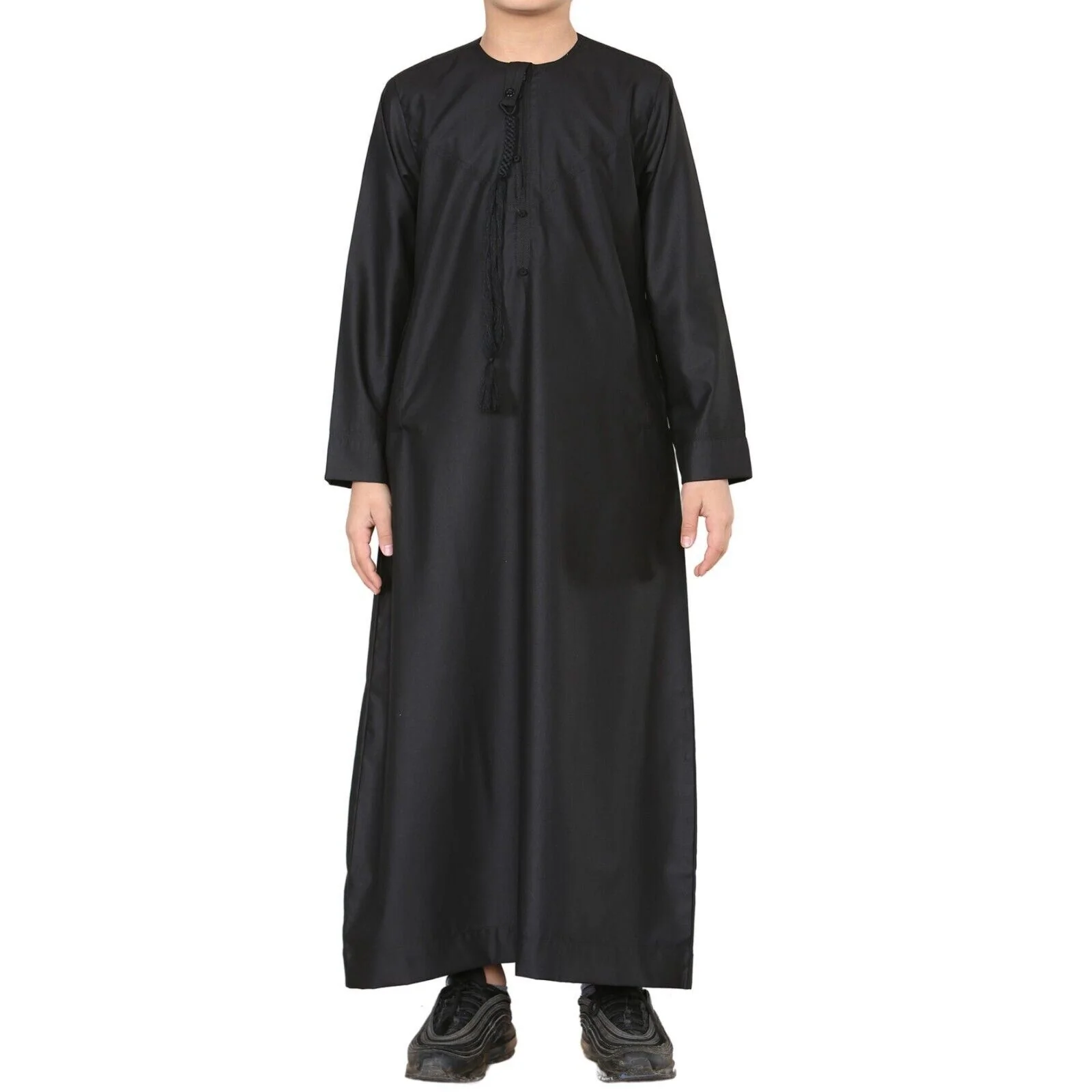 Boy's Kids Thobe Emirati Jubba Islamic Clothing Kaftan Eid String Tassel - Image 41
