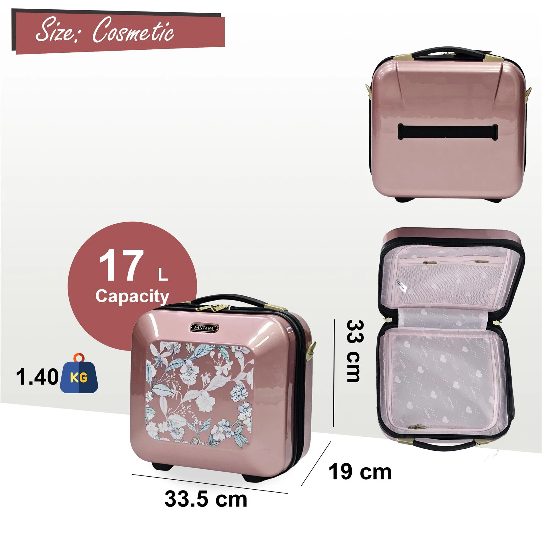 Butler Cosmetic Hard Shell Suitcase in Pink - Image 6
