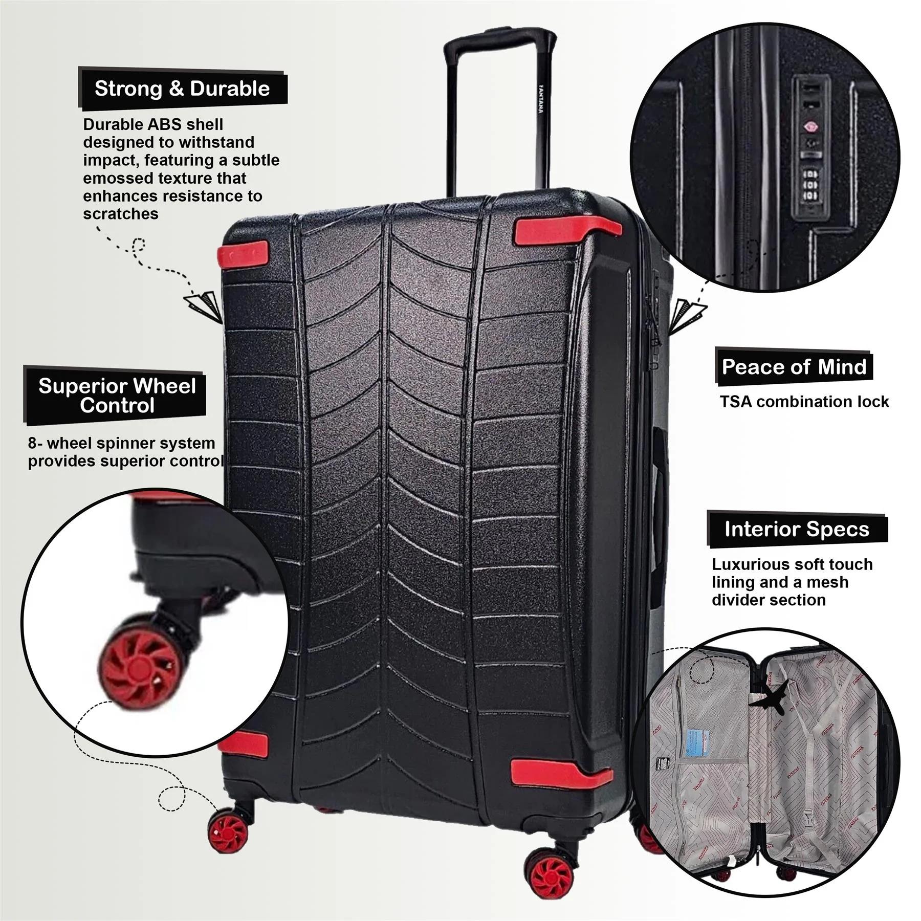 Bynum Double Extra Large Hard Shell Suitcase in Black - Image 7