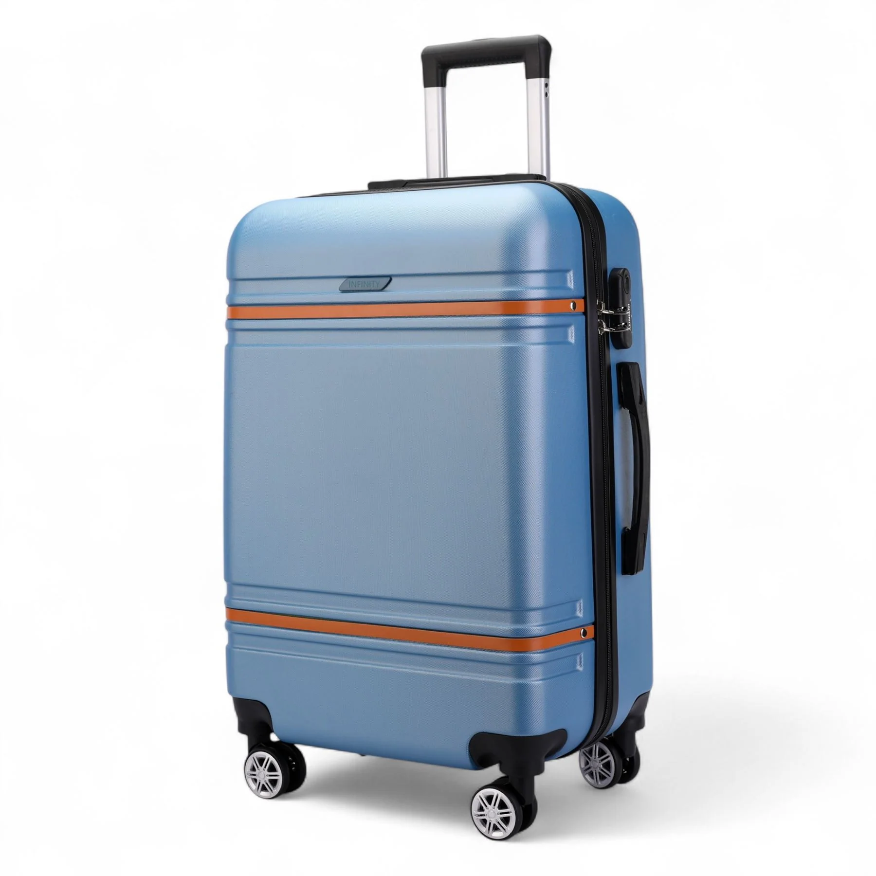 Calgary Large Hard Shell Suitcase in Blue - Image 4