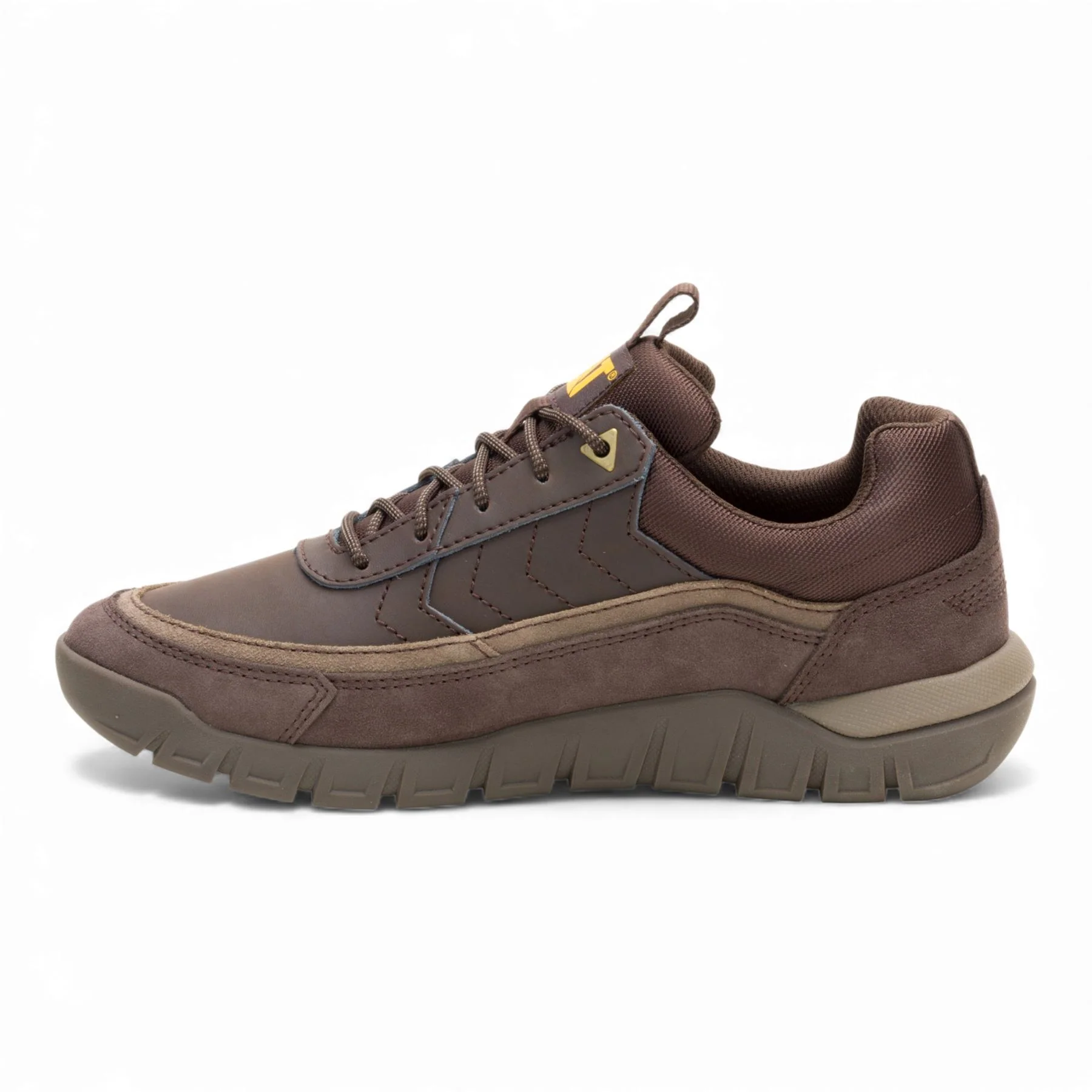 CAT Caterpillar Mens Brown Leather Hiking Boots Walking Trainers - Versage Lo - Image 4