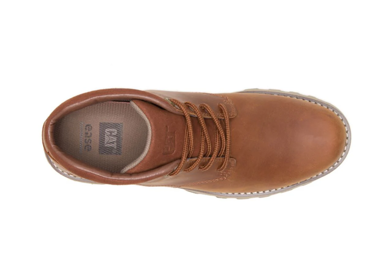 CAT (Caterpillar) Men's Elude Waterproof Brown Leather Safety Work Boots - Image 6