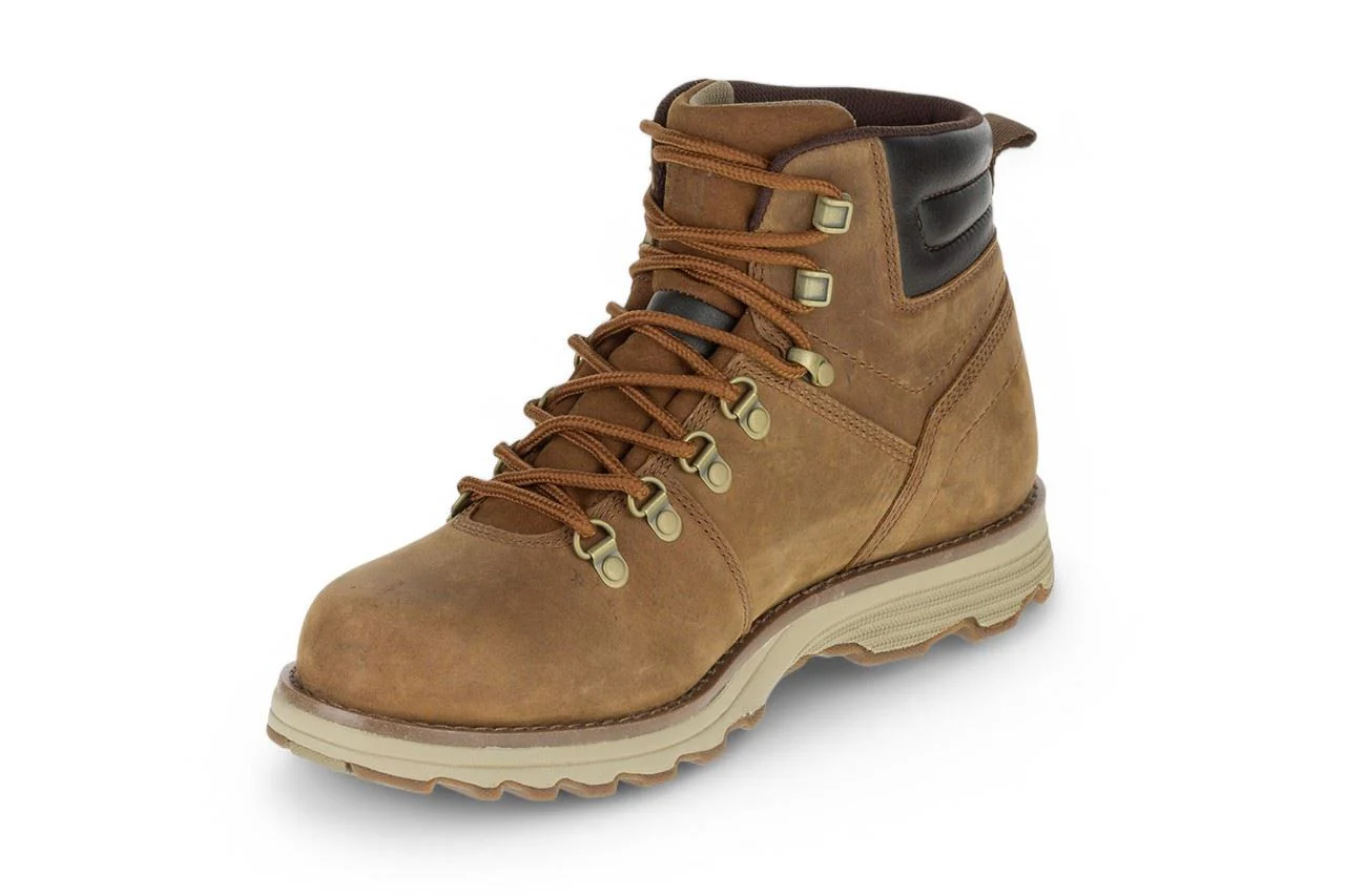 CAT (Caterpillar) Mens Sire Waterproof Brown Sugar Leather CAT Safety Work Boots - Image 4