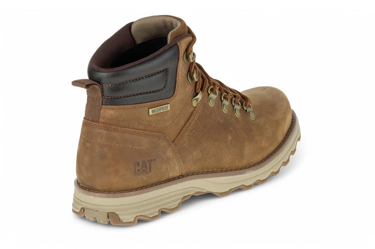 CAT (Caterpillar) Mens Sire Waterproof Brown Sugar Leather CAT Safety Work Boots - Image 8