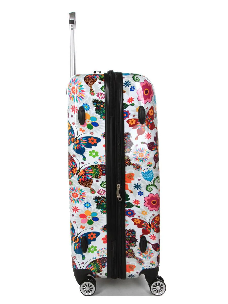 Clanton Large Hard Shell Suitcase in Butterfly - Image 5