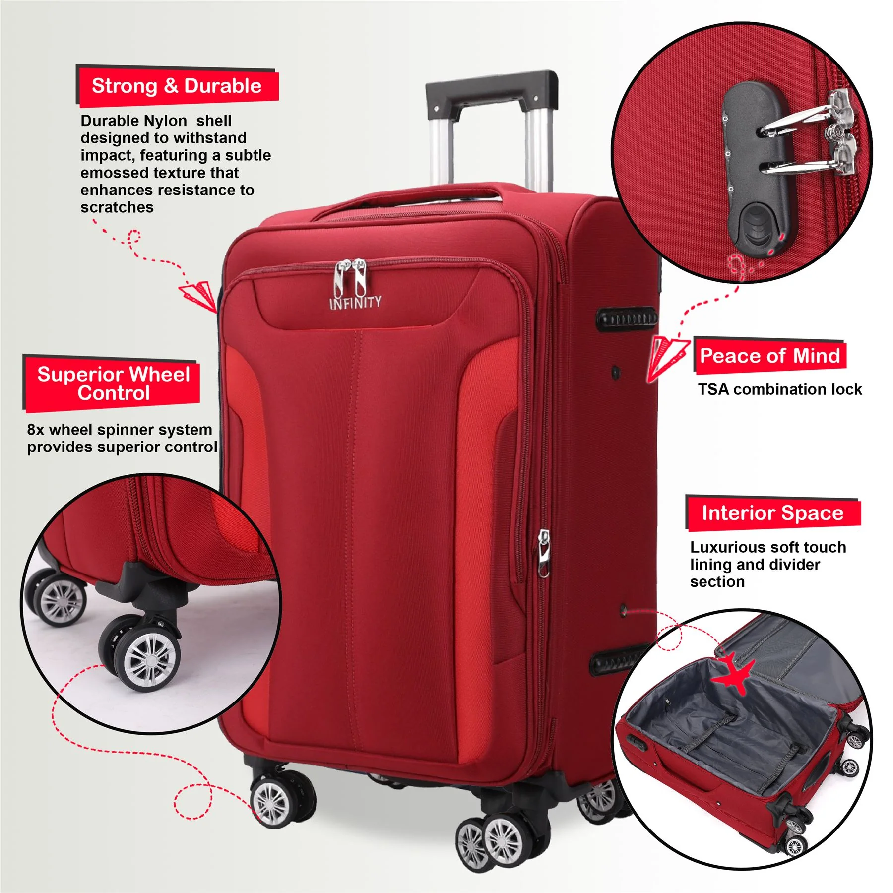 Delta Large Hard Shell Suitcase in Navy - Image 3