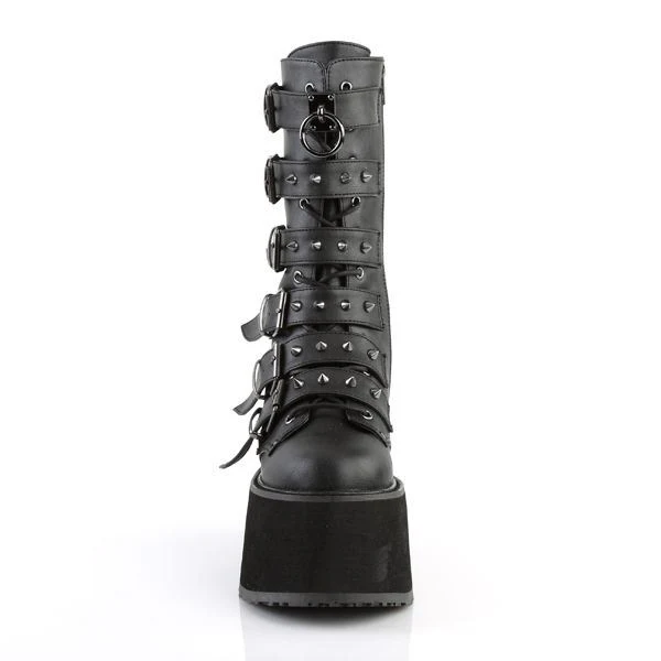 Demonia Damned 225 Black Mid Calf Platform Boots - Image 6