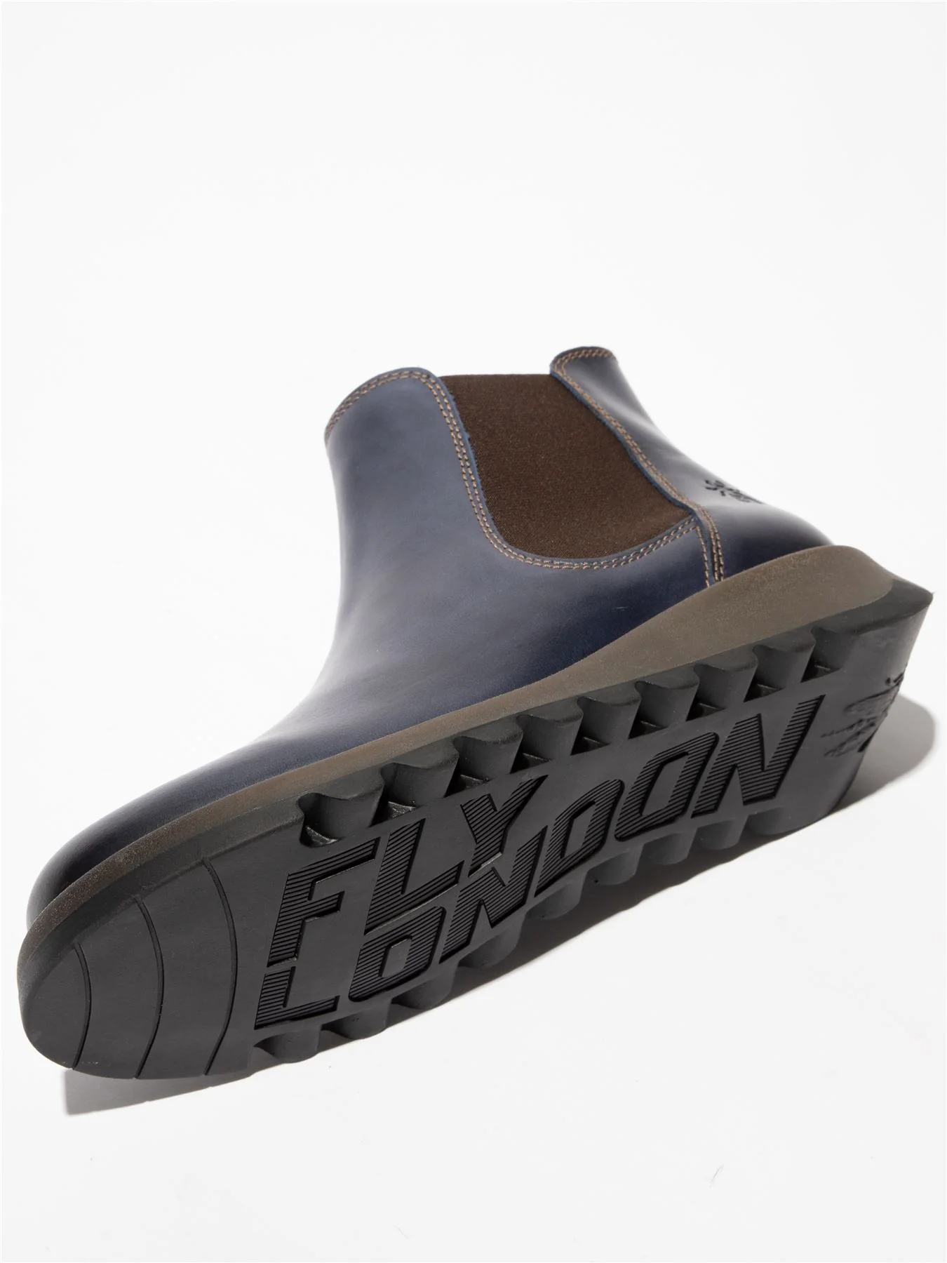 Fly London Womens Blue SALV Chelsea Leather Ankle Casual Wedge Heel Boots - Image 11