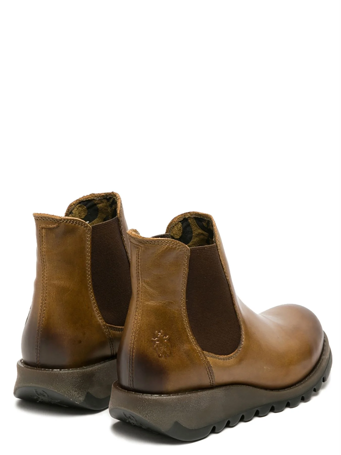 Fly London Womens Camel SALV Chelsea Leather Ankle Casual Wedge Heel Boots - Image 4