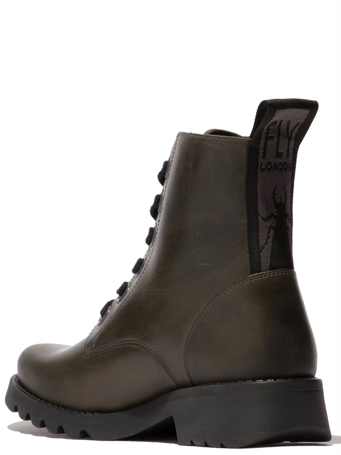 Fly London Womens Green RAGI539 Casual Rug Leather Lace-up Ankle Boots - Image 4