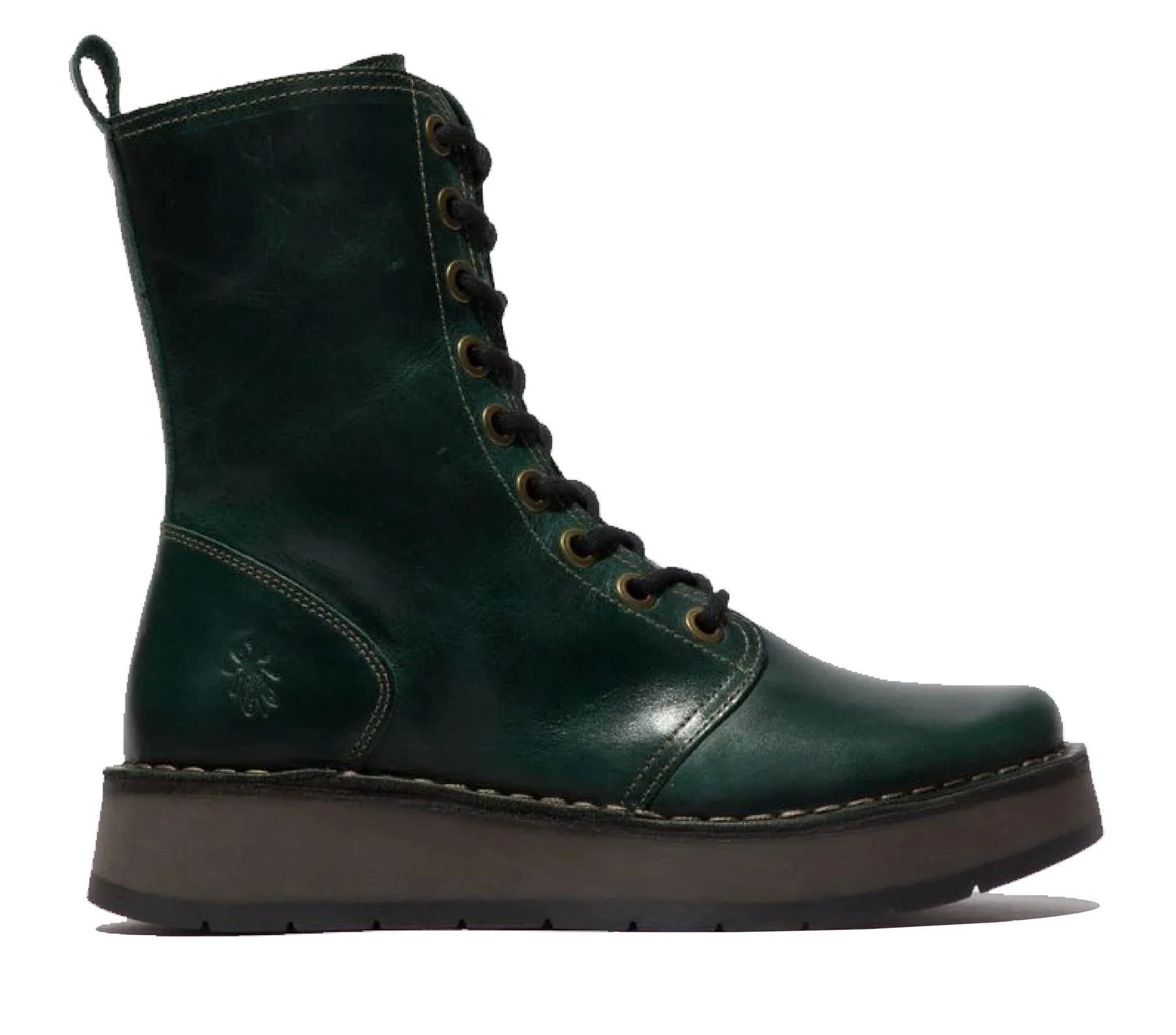 Fly London Womens Green RAMI043 Casual Leather Lace-up Ankle Dress Boots - Image 7