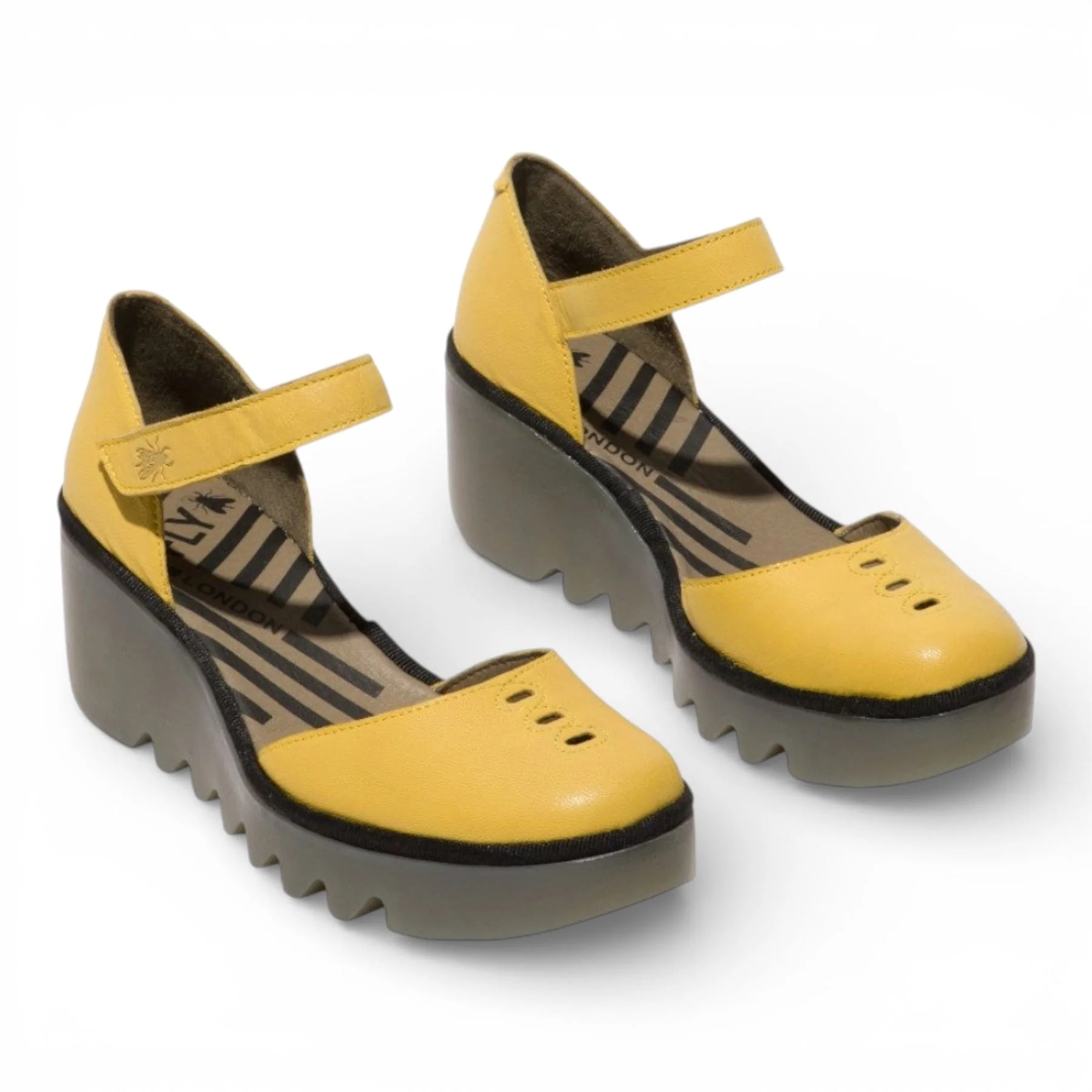 Fly London Women's Yellow BISO305FLY Suede Leather Wedge Sandals - Image 3