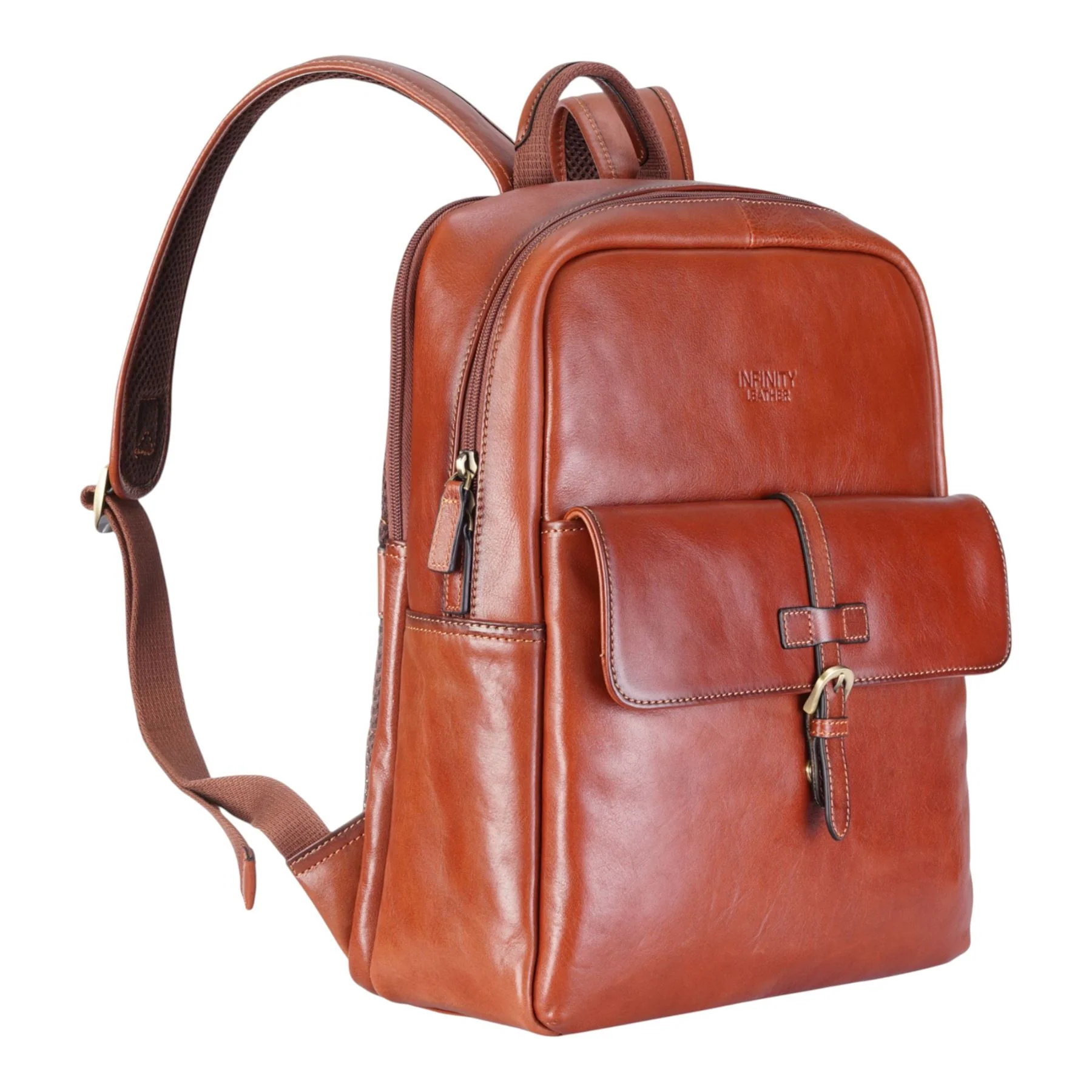 Genuine Leather Tan Vintage Laptop Backpack Travel Bag - Cove - Image 3
