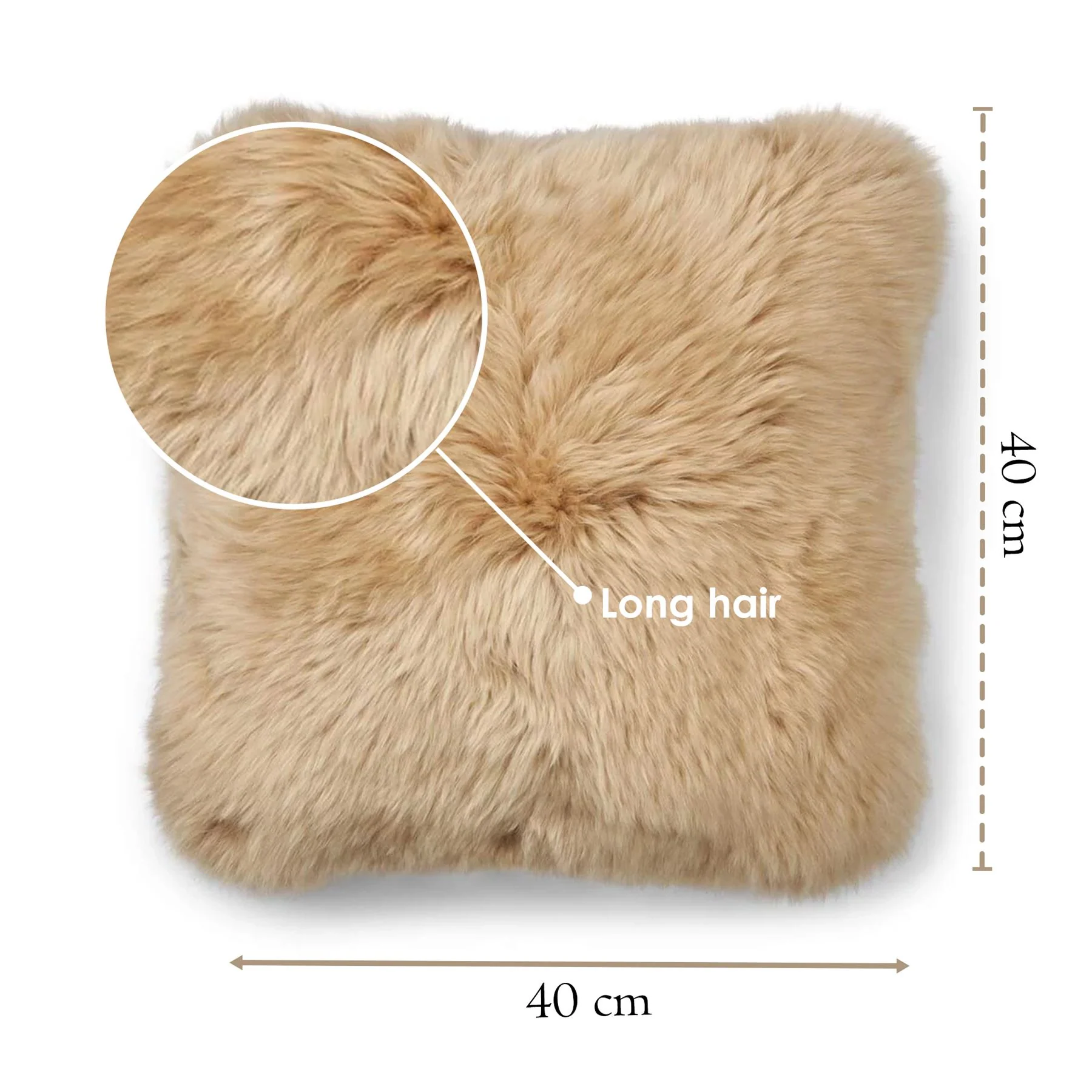 Genuine Sheepskin 40x40cm Real Wool Single Sided Cushion - Image 24
