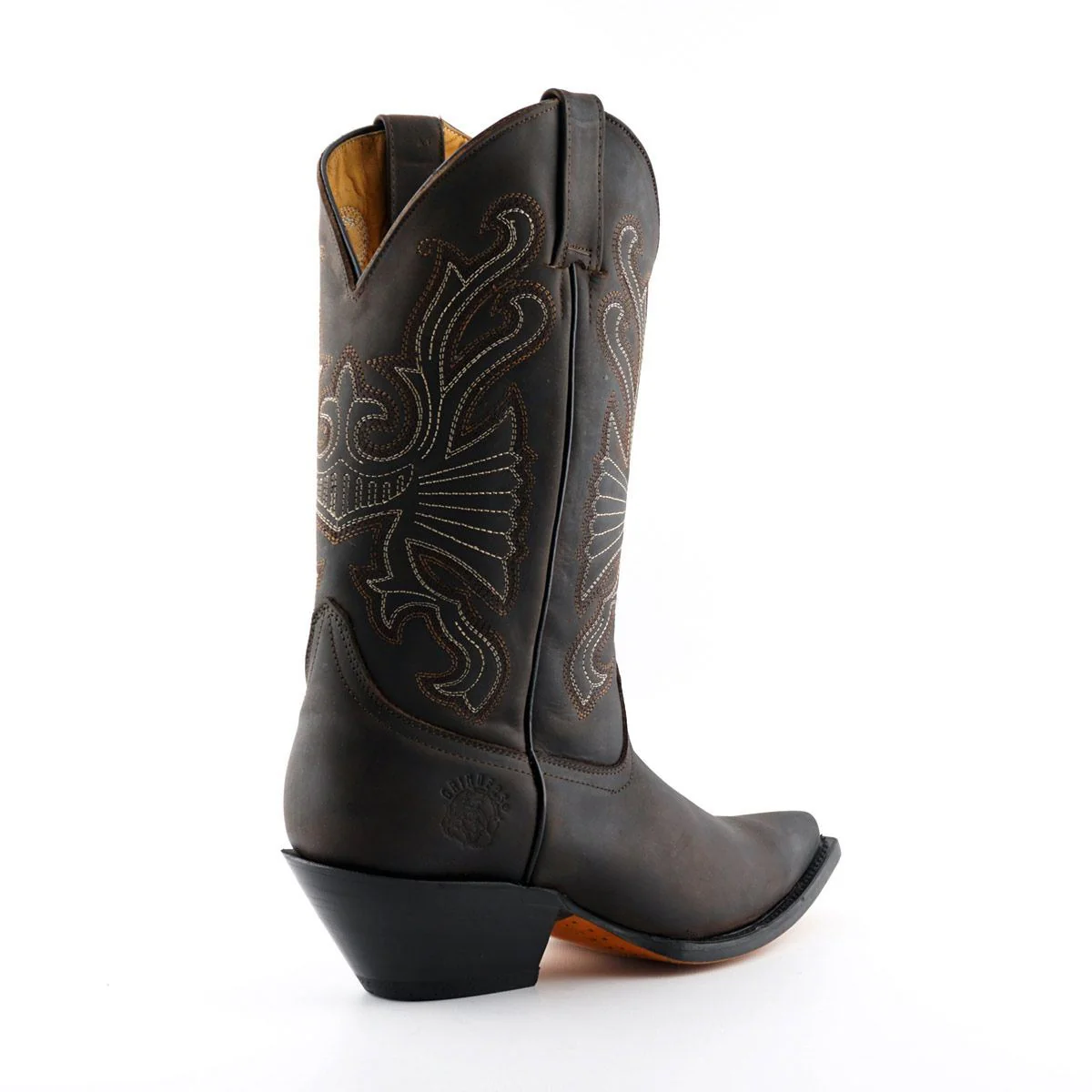 Grinders Brown Leather Western Cowboy Boots-Buffalo - Image 6