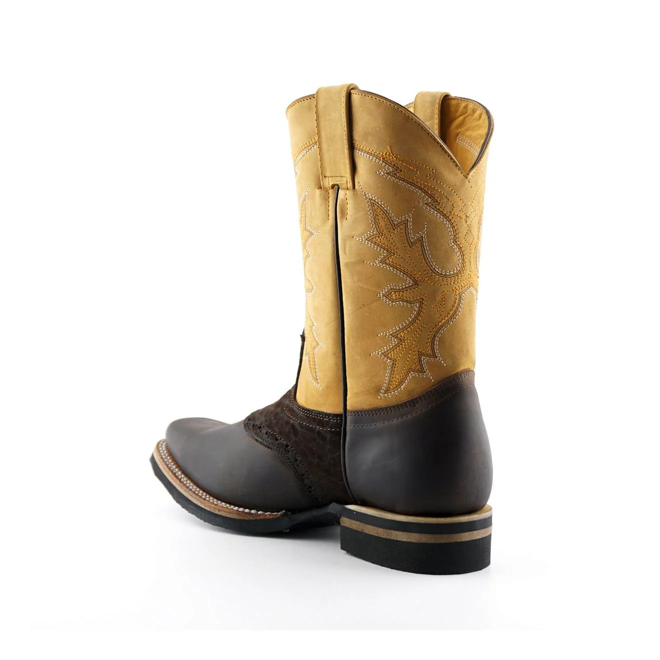 Grinders Tan Leather Cowboy Chelsea Boots- Frontier - Image 4