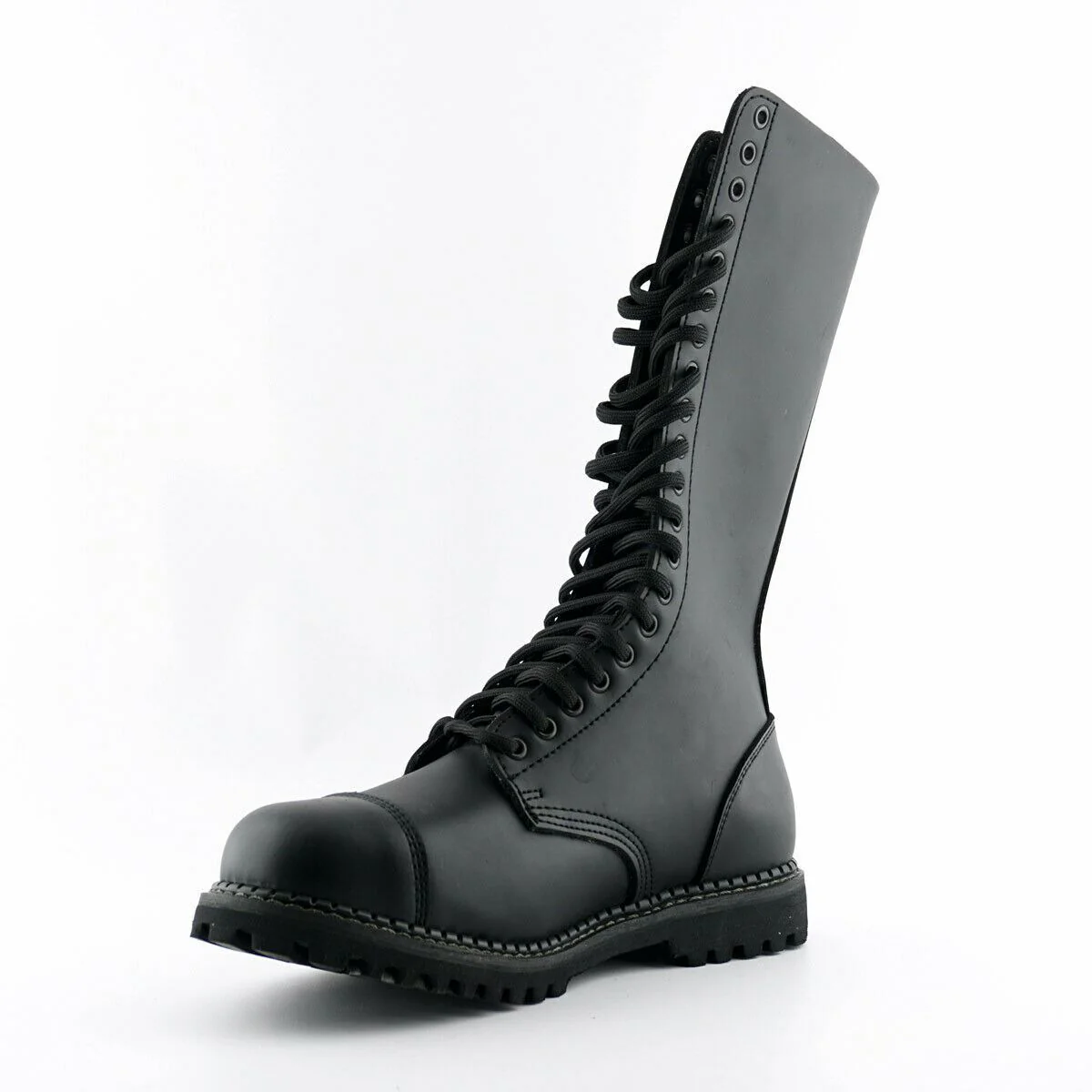 Grinders Unisex Black Punk Military Boots-King CS - Image 3