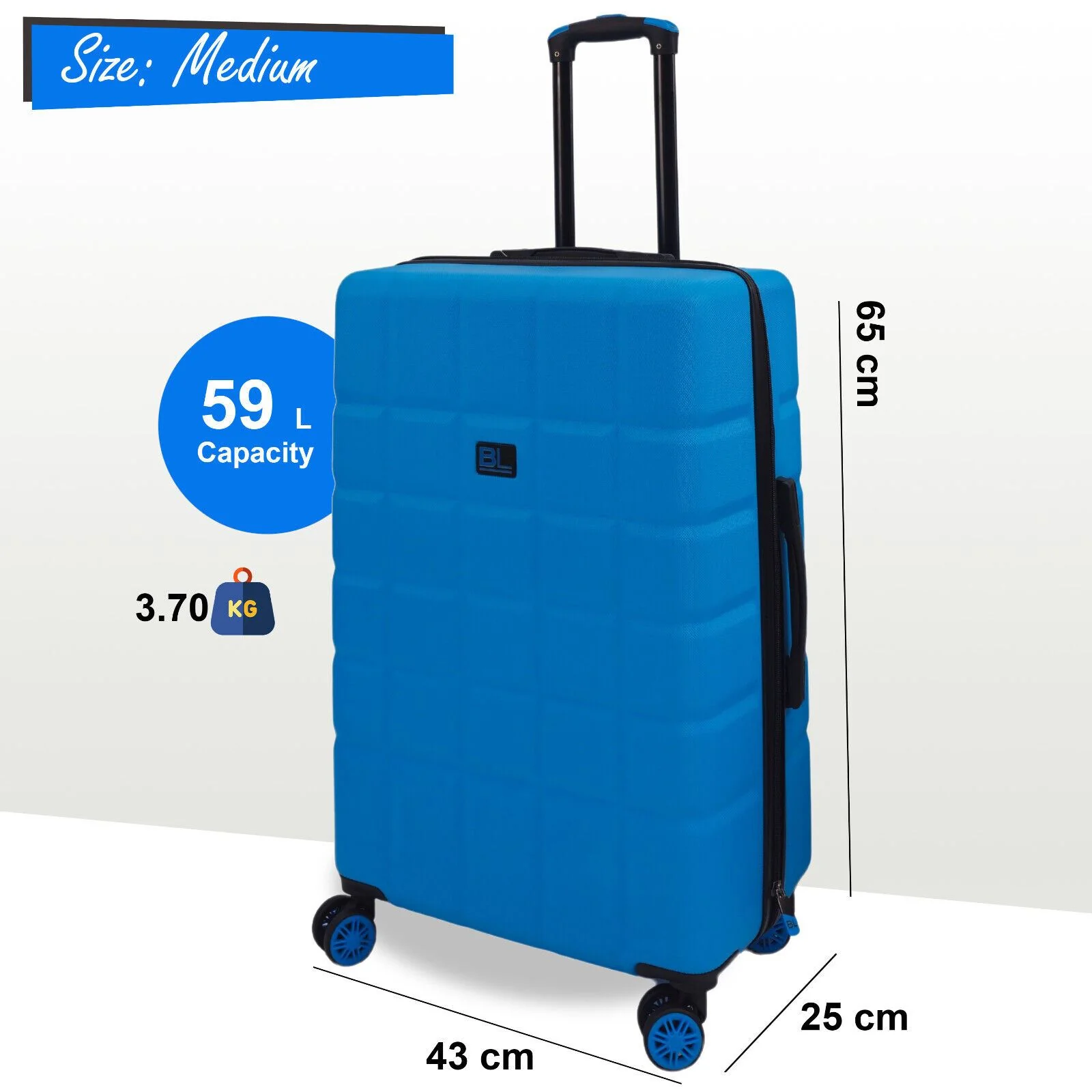 Hard Shell Classic 4 Wheel Travel Suitcase Set - Image 56