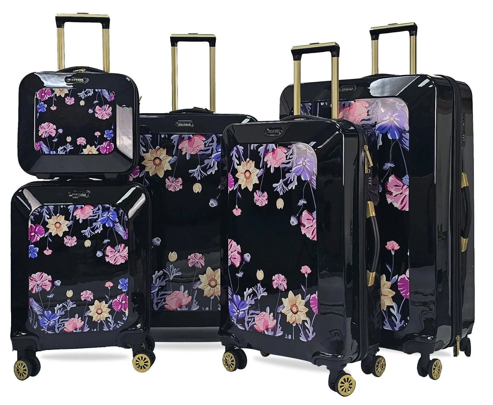Hard Shell Flower Print Suitcase Luggage Set - Image 41