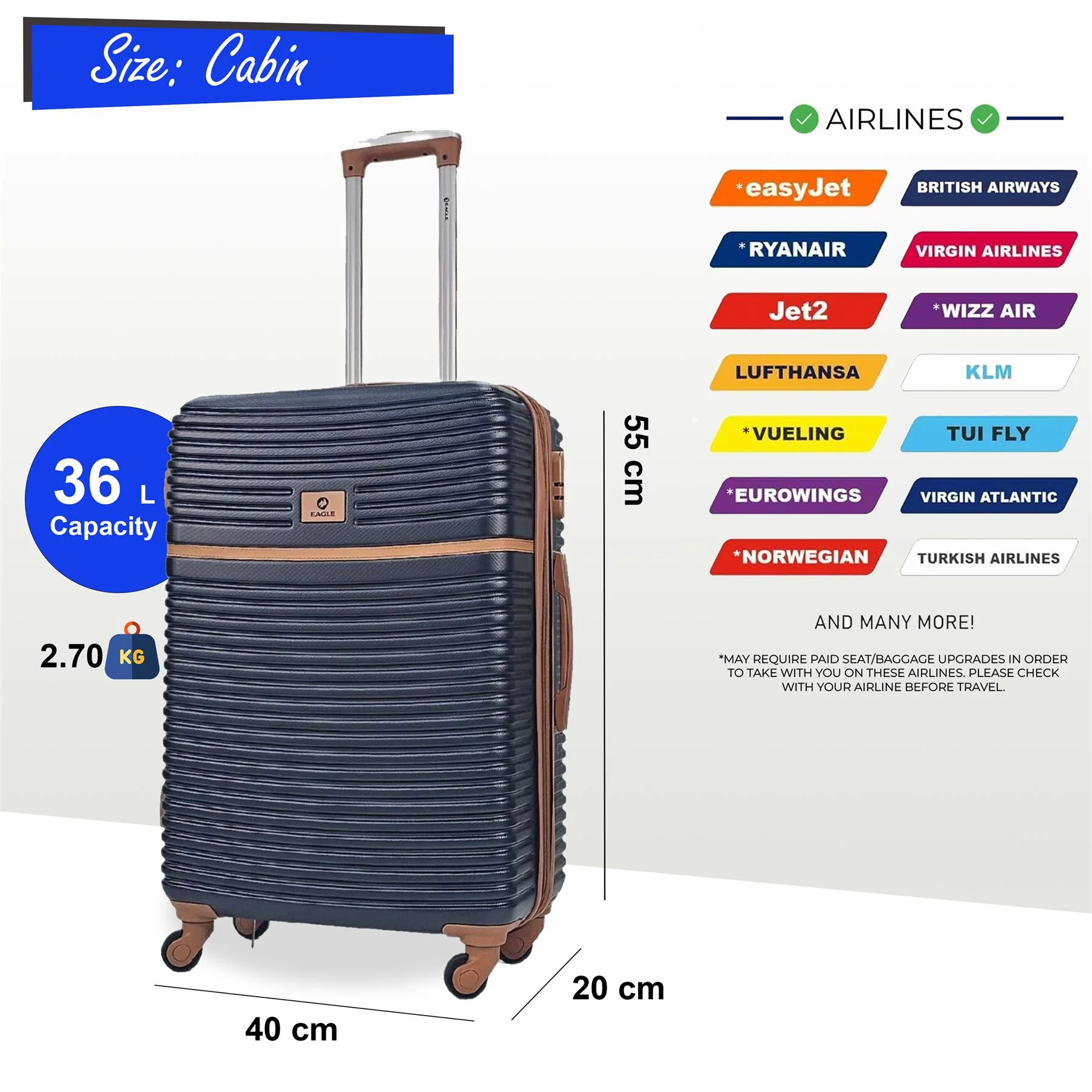 Hardshell ABS Suitcase Luggage Travel Set - Image 7