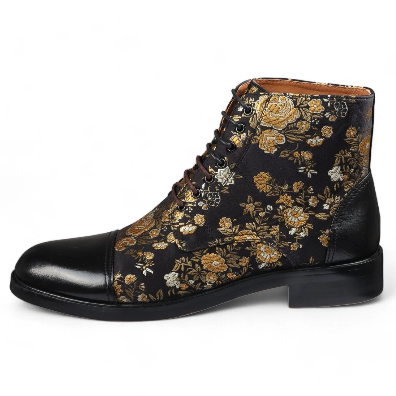 Justin Reess Men's Floral Leather Oxford Ankle Boots - Adam - Image 3