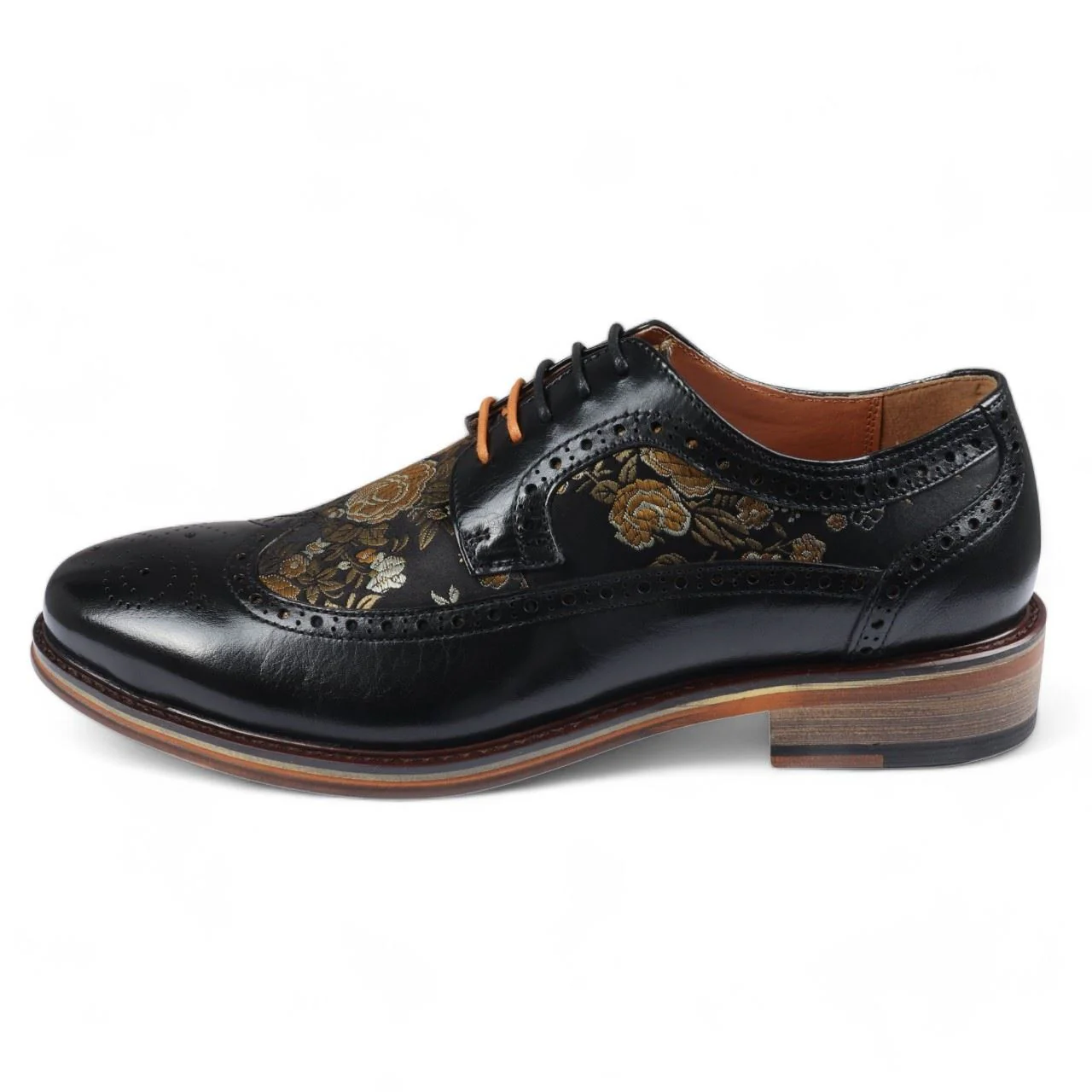 Justin Reess Men's Leather Floral Brogue Shoes - Ross - Image 3