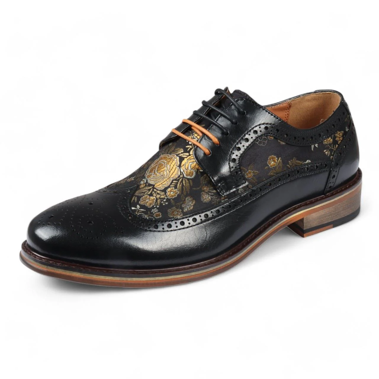 Justin Reess Men's Leather Floral Brogue Shoes - Ross - Image 4