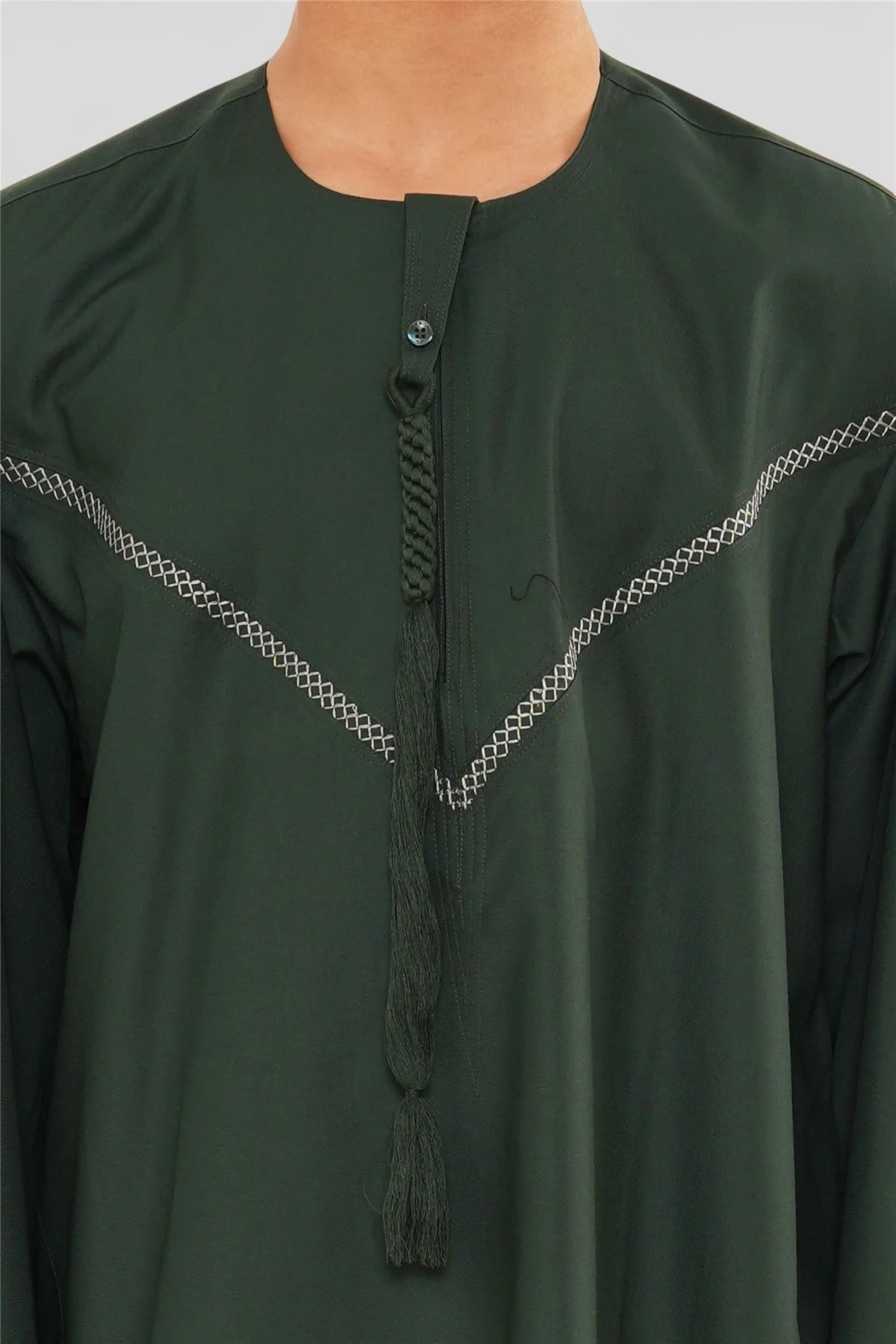 Kids Boys Moroccan Embroidered Djellaba Islamic Jubba Robe Tassel Ramadan Thobe - Image 23