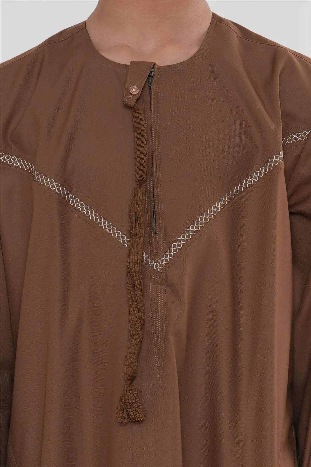 Kids Boys Moroccan Embroidered Djellaba Islamic Jubba Robe Tassel Ramadan Thobe - Image 47