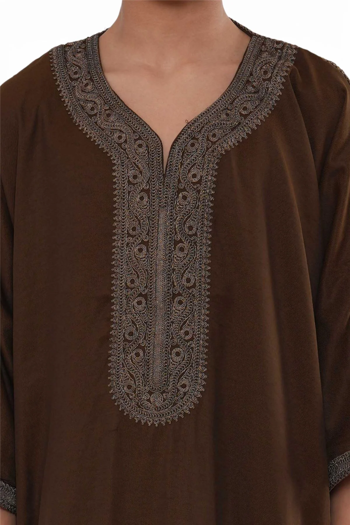 Kids Boys Ramadan Moroccan Thobe Robe Djellaba Gandoura Eid Jubba- K-HM67 - Image 12
