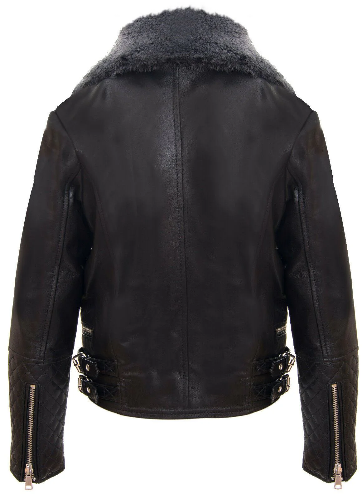 Kids Girls 100% Leather Detachable Collar Biker Jackets (3-13 Years) - Image 4