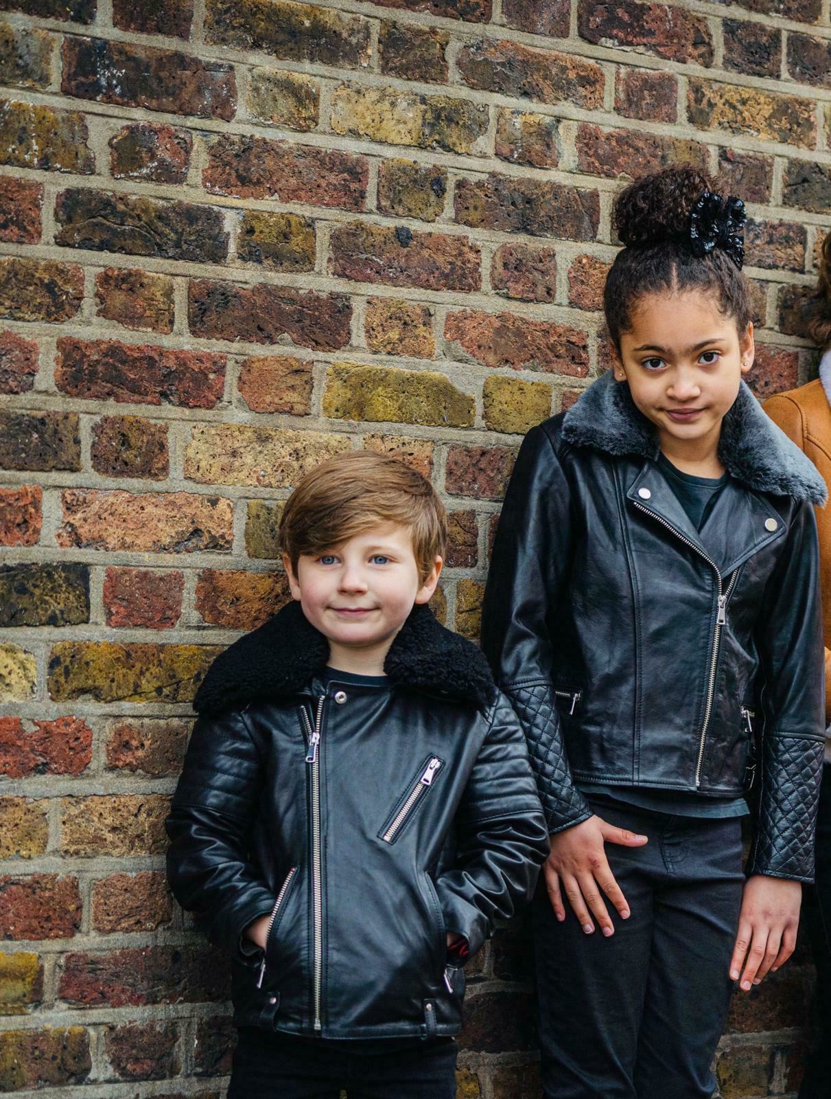 Kids Girls 100% Leather Detachable Collar Biker Jackets (3-13 Years) - Image 6