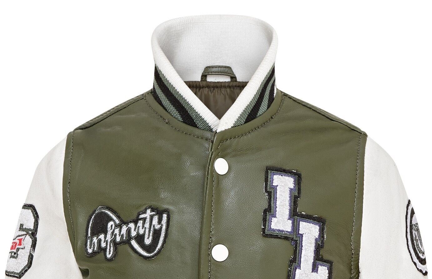 Kids Letterman Leather Varsity College Bomber Jacket 3-13 yrs - Image 11
