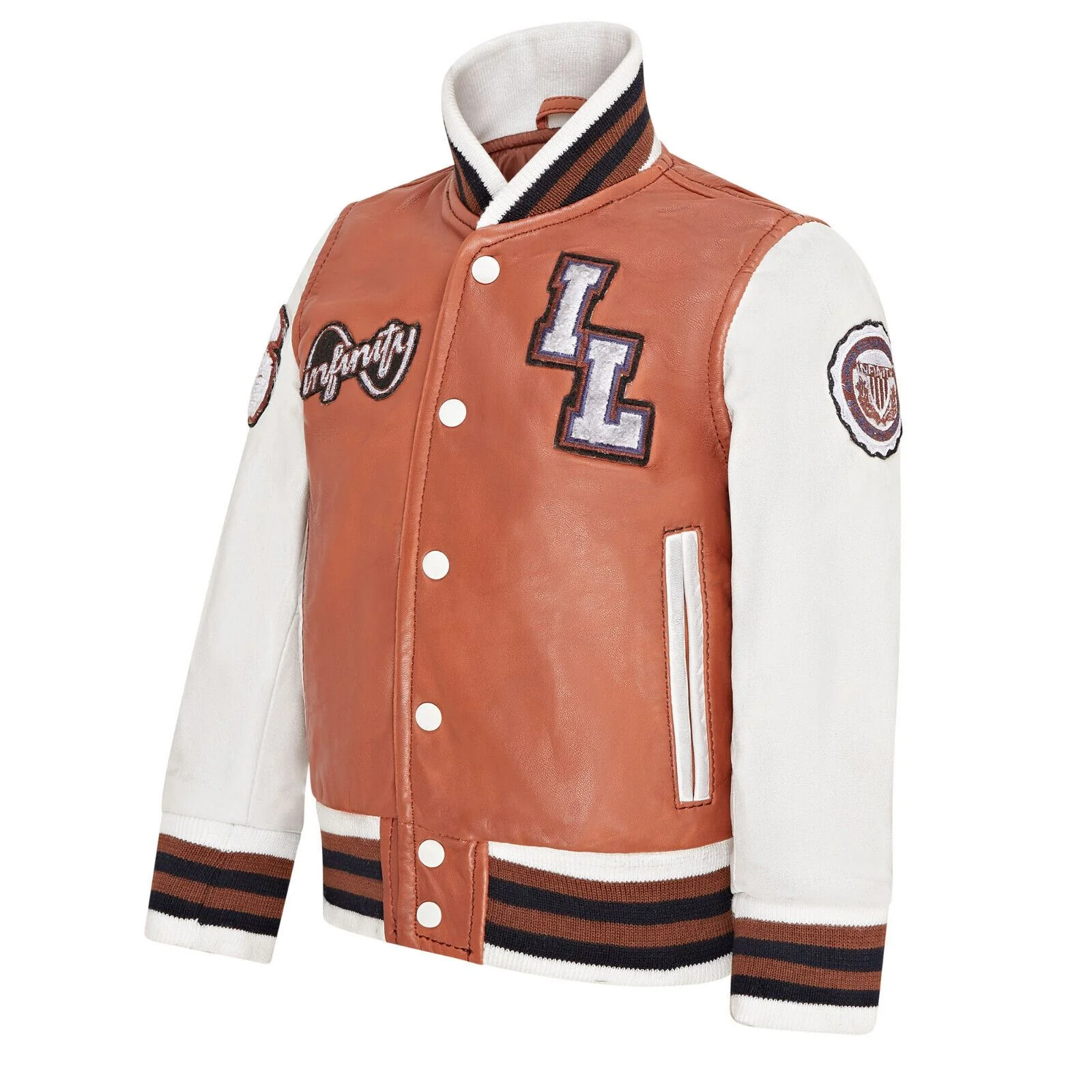 Kids Letterman Leather Varsity College Bomber Jacket 3-13 yrs - Image 15
