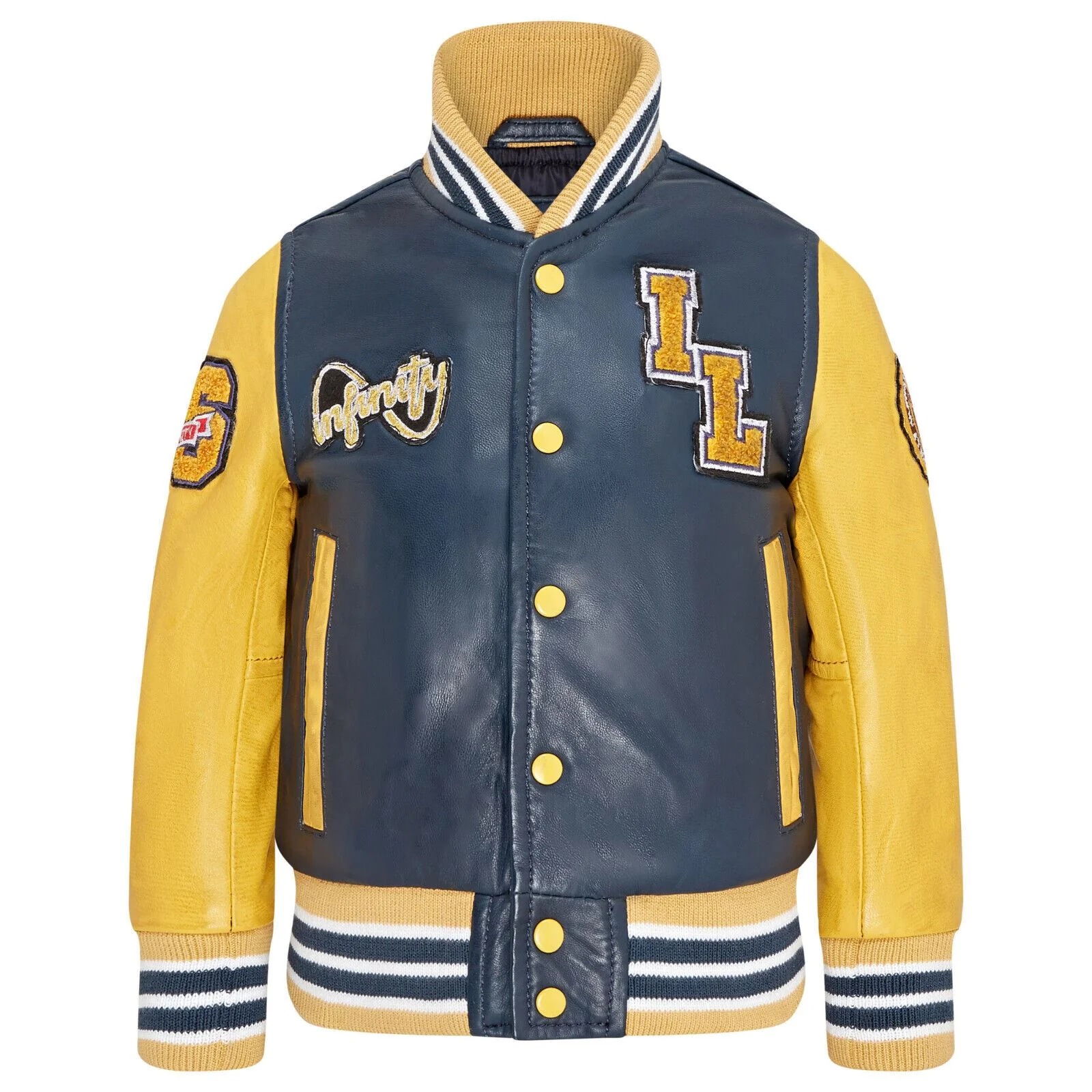 Kids Letterman Leather Varsity College Bomber Jacket 3-13 yrs - Image 19