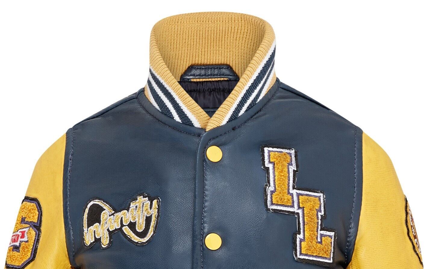 Kids Letterman Leather Varsity College Bomber Jacket 3-13 yrs - Image 23